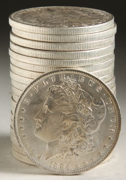 BU Roll 1884-O Morgan Silver Dollars,