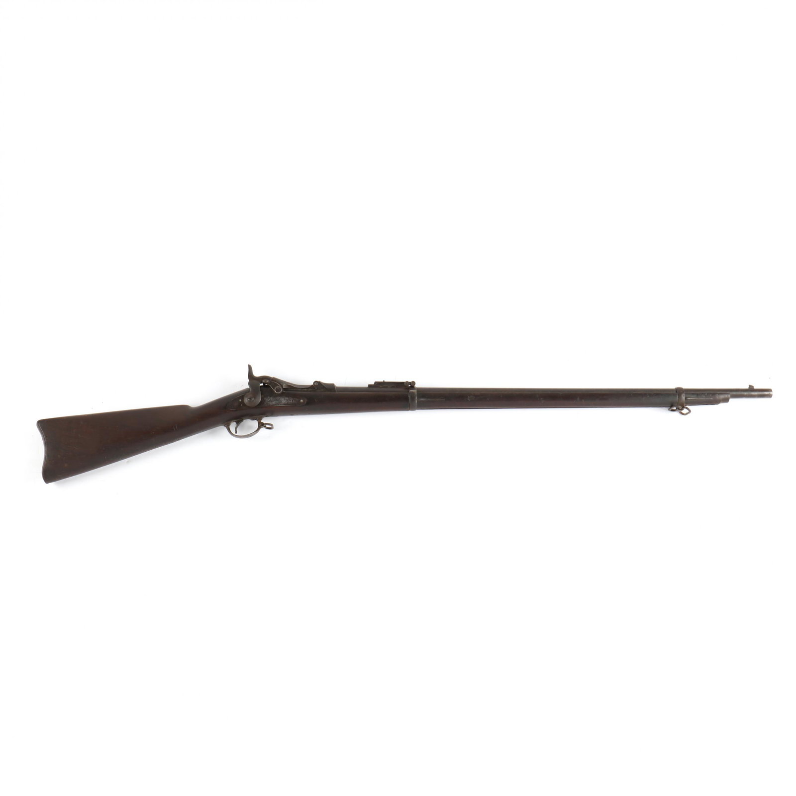 Model 1878 U. S. "Trapdoor" Rifle: Model 1878 U. S. "Trapdoor" Rifle serial number 359886, .45-70 caliber, 31.5 in. barrel with eagle head, P and V proof marks, walnut stock, iron mounts, lockplate marked with U.S. / SPRINGFIELD and ea