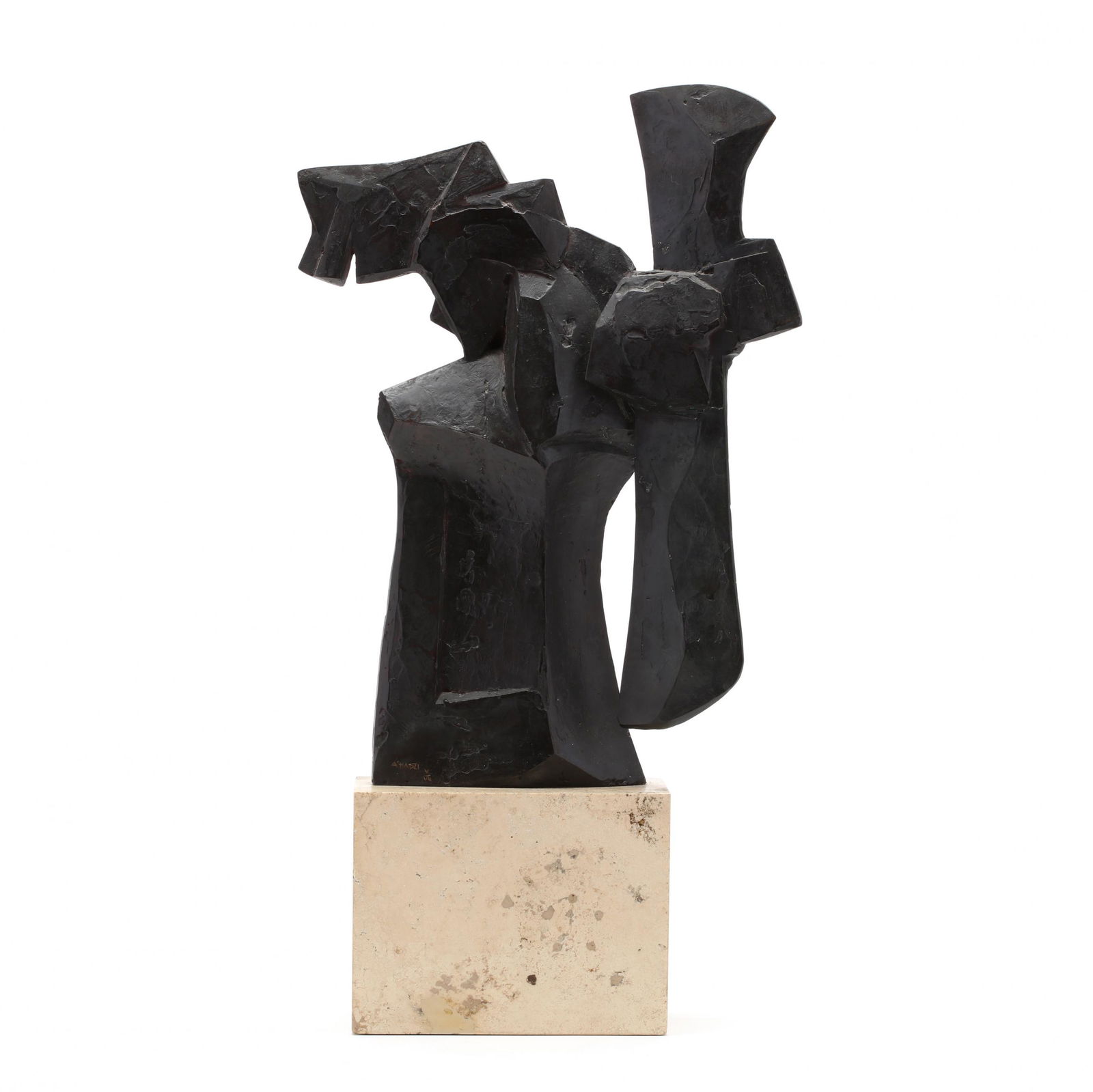 Dimitri Hadzi (American, 1921-2006), Talos: Dimitri Hadzi (American, 1921-2006), Talosbronze, signed and numbered V / VII, circa 1974, mounted on a stone base. Sculpture 17.25 in.; HOA 23.25 in. Born in New York, Dimitri Hadzi graduated with ho