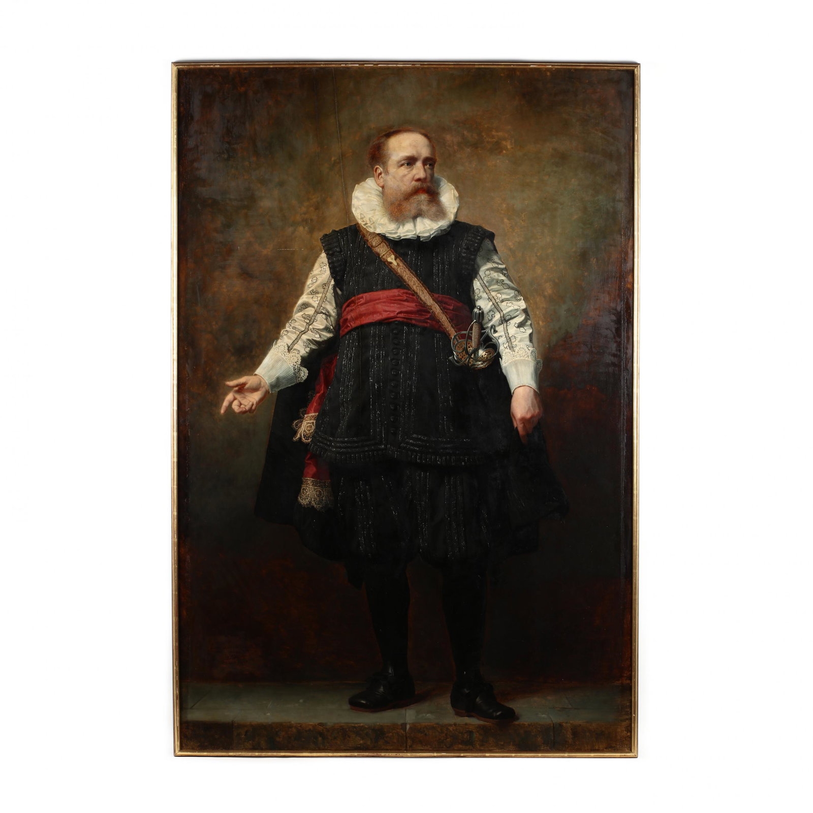 A Life Size Self Portrait of the Artist as a Dutchman: A Life Size Self Portrait of the Artist as a Dutchman oil on cradled panel, inscribed and with artist's monogram at lower left "Pictor Pictorem Pingebat / 'alias' / 1883 AM / se ipse fecit," presented