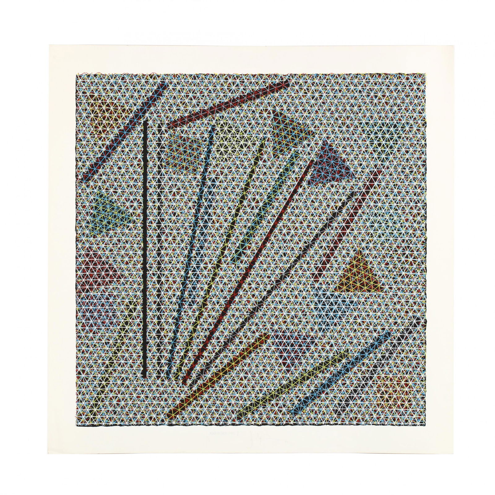 John Pearson (American, born 1940), Screenprint from: John Pearson (American, born 1940), Screenprint from Mondrian Area Seriesscreenprint in colors, 1977, pencil signed, titled, dated, and numbered 8/10 lower margin, also artist inscribed in pencil to v