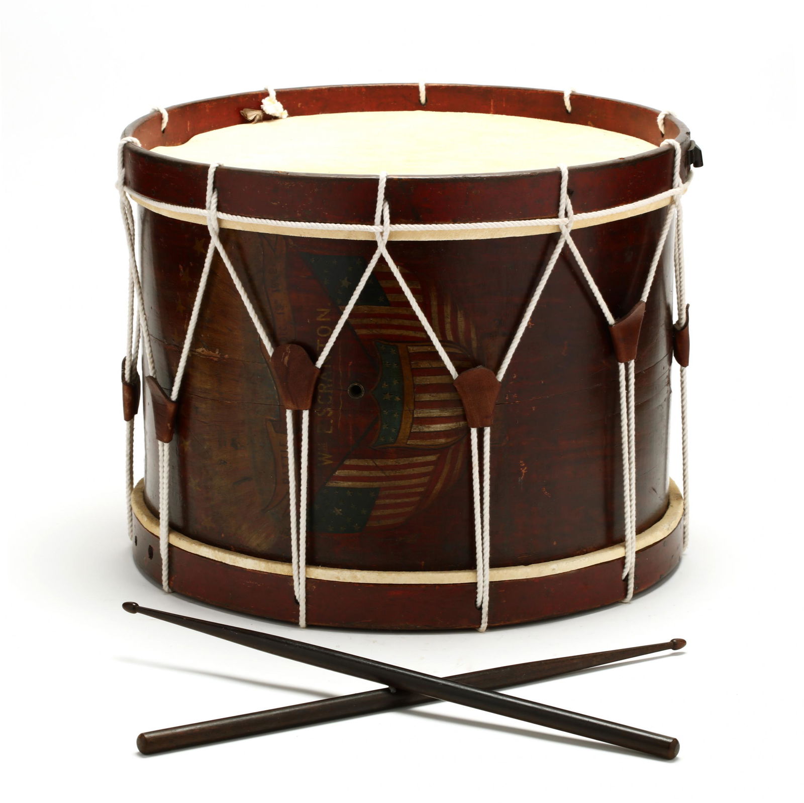 Identified Union Army Drum From The Battle of: Identified Union Army Drum From The Battle of Fredericksburgcarried and later paint decorated by William E. Scranton, musician, Co. I, 15th Connecticut Infantry; the drum's wooden shell is emblazoned