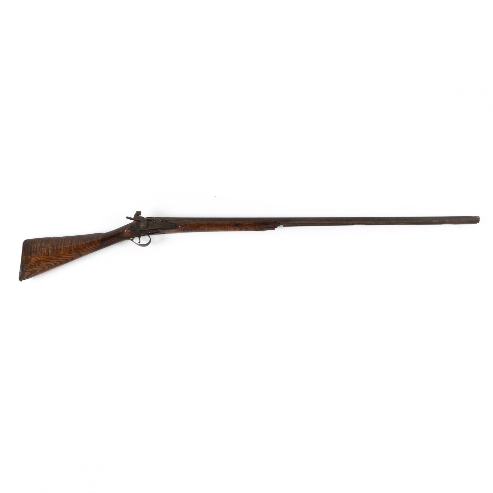 Half Stock Percussion Rifle/Shotgun: Half Stock Percussion Rifle/Shotgun second half 19th century, 36.5 in. round barrel with approximately 17mm bore, likely Continental, proof and view marks, maple stock, iron furniture. From the Person