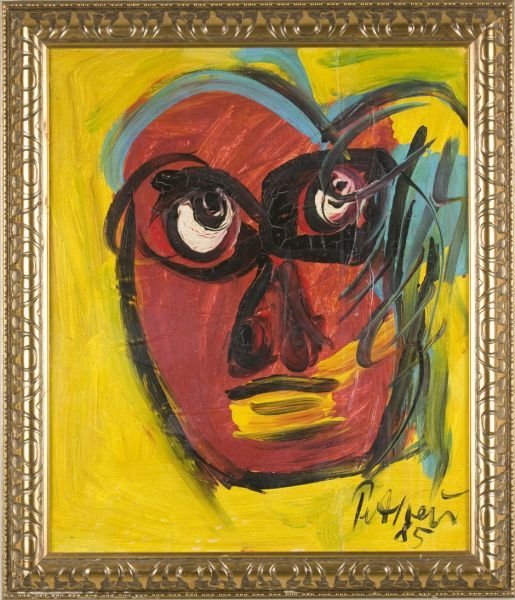 Peter Keil (German, b. 1942), "Bruce Willis,": Peter Keil (German, b. 1942), "Bruce Willis," acrylic on canvas, signed and dated lower right "P. Keil '85," inscribed on the verso "Bruce Willis / P. R. Keil / Berlin '85," housed in a contemporary g