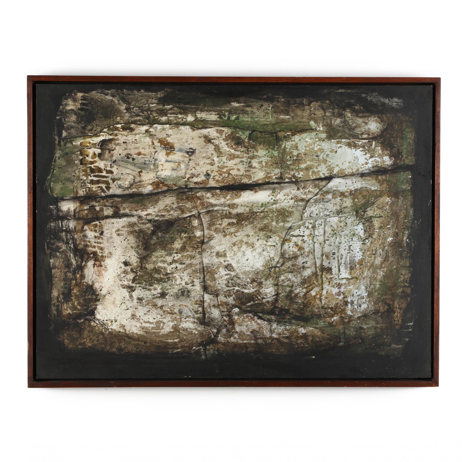 Gibbs Milliken (TX/MI, 1935-2007), Isolated Stone: Gibbs Milliken (TX/MI, 1935-2007), Isolated Stone acrylic polymer and tempera on board, signed lower right to recto, 1964, with inscribed title, date, dimensions and media to verso, presented in a woo