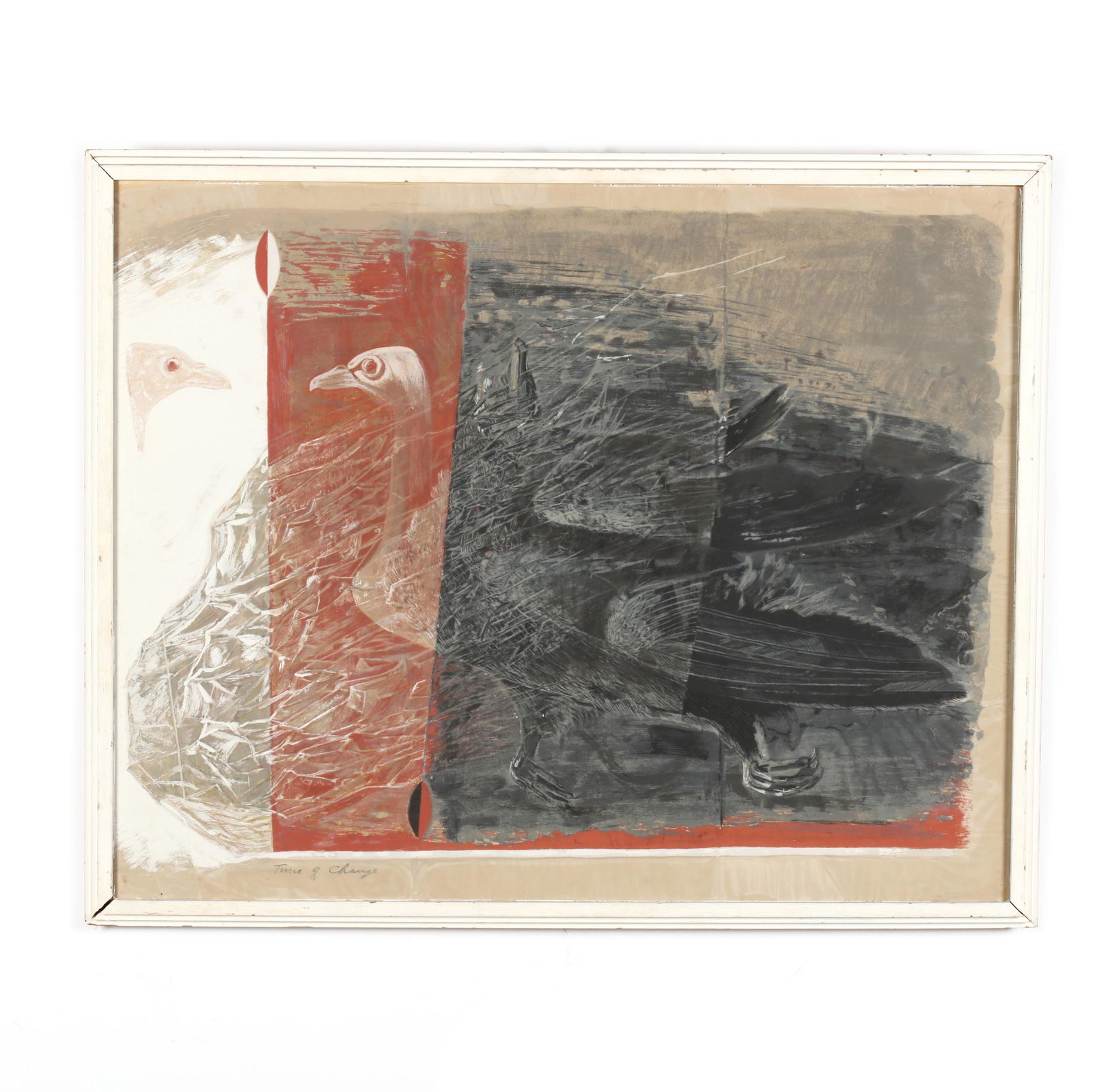 Morris Graves (American/Irish, 1910-2001), Time of: Morris Graves (American/Irish, 1910-2001), Time of Changescreenprint in colors, 1944, with printed title at lower left, in painted wooden frame. Frame dimensions 25 3/4 x 31 3/4 in. Additional high-r