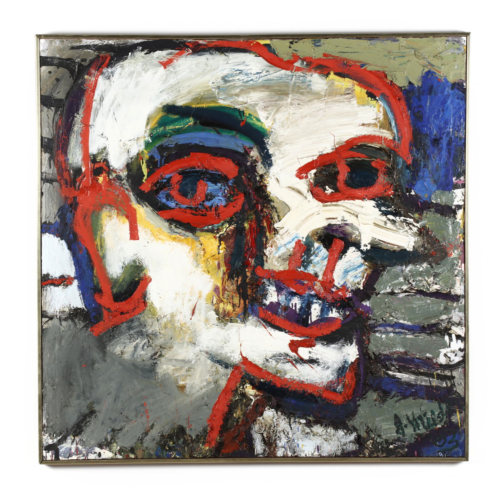 Jay Milder (American, b. 1934), 125th Street Subway: Jay Milder (American, b. 1934), 125th Street Subwayoil on canvas, with richly texture impasto surface, signed and dated 1963 lower right to recto, signed and dated with incribed title to verso, retain