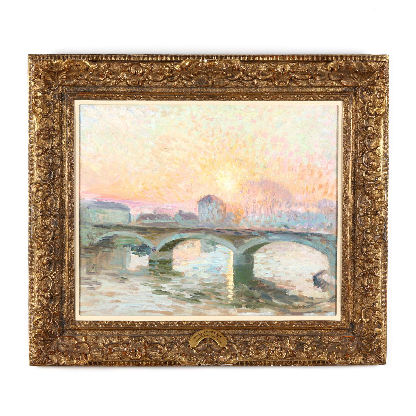 Henri Lebasque (French, 1865-1937), Coucher de Soleil: Henri Lebasque (French, 1865-1937), Coucher de Soleil Sur La Riviere(Sunset on the River), oil on canvas, signed at lower right "H. Lebasque," with Hammer Galleries stamp to verso, circa 1905-1906, de