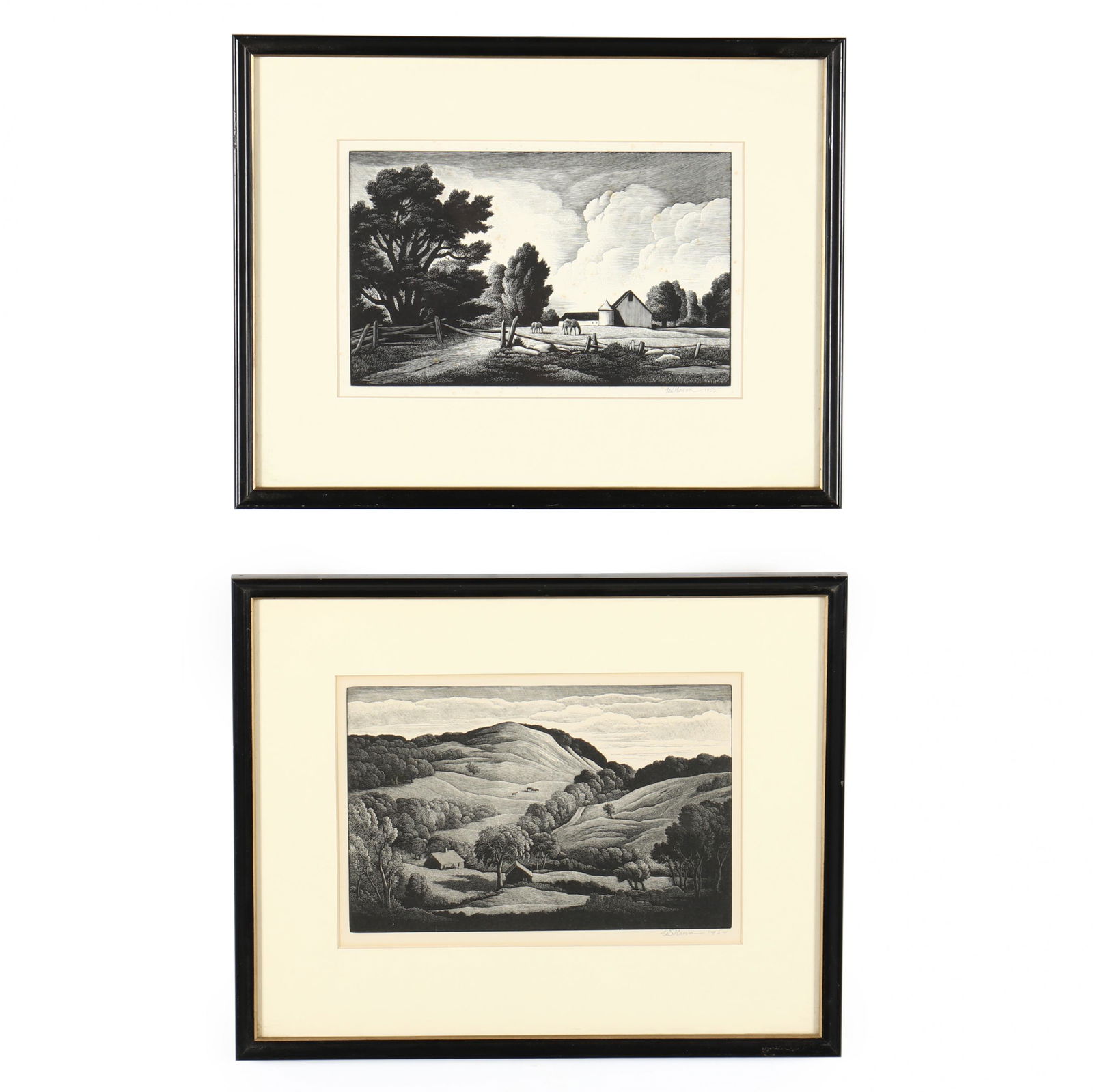 Thomas W. Nason (American, 1889-1971), Two Wood: Thomas W. Nason (American, 1889-1971), Two Wood Engravingsto include Midsummer (1954) and Little Farm (1955), each pencil signed and dated at lower right, both published by Associated American Artists