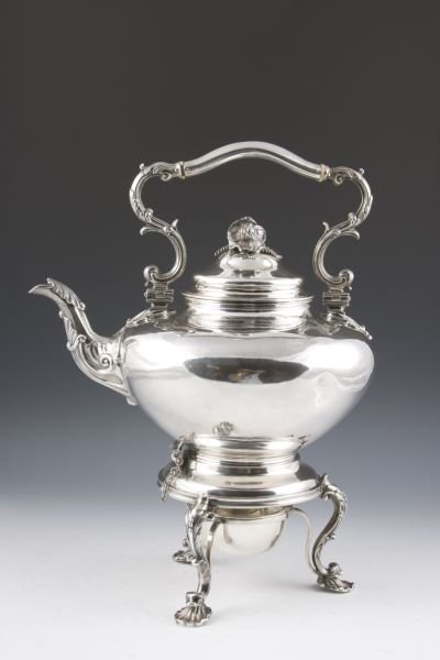 William Forbes Coin Silver Kettle on Stand,