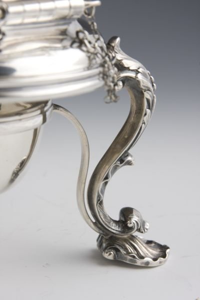 William Forbes Coin Silver Kettle on Stand, - 4