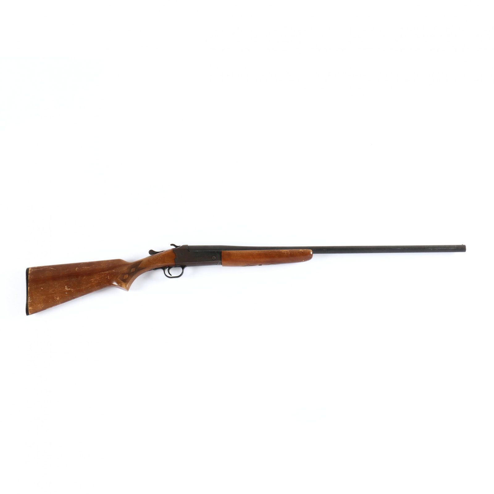 Stevens Model 94F Single Barrel 20 Gauge Shotgun: Stevens Model 94F Single Barrel 20 Gauge Shotgun 28.25 in. barrel with front sight, stained wooden stock; will require FFL transfer. Additional high-resolution photos are available at www.lelandlittle