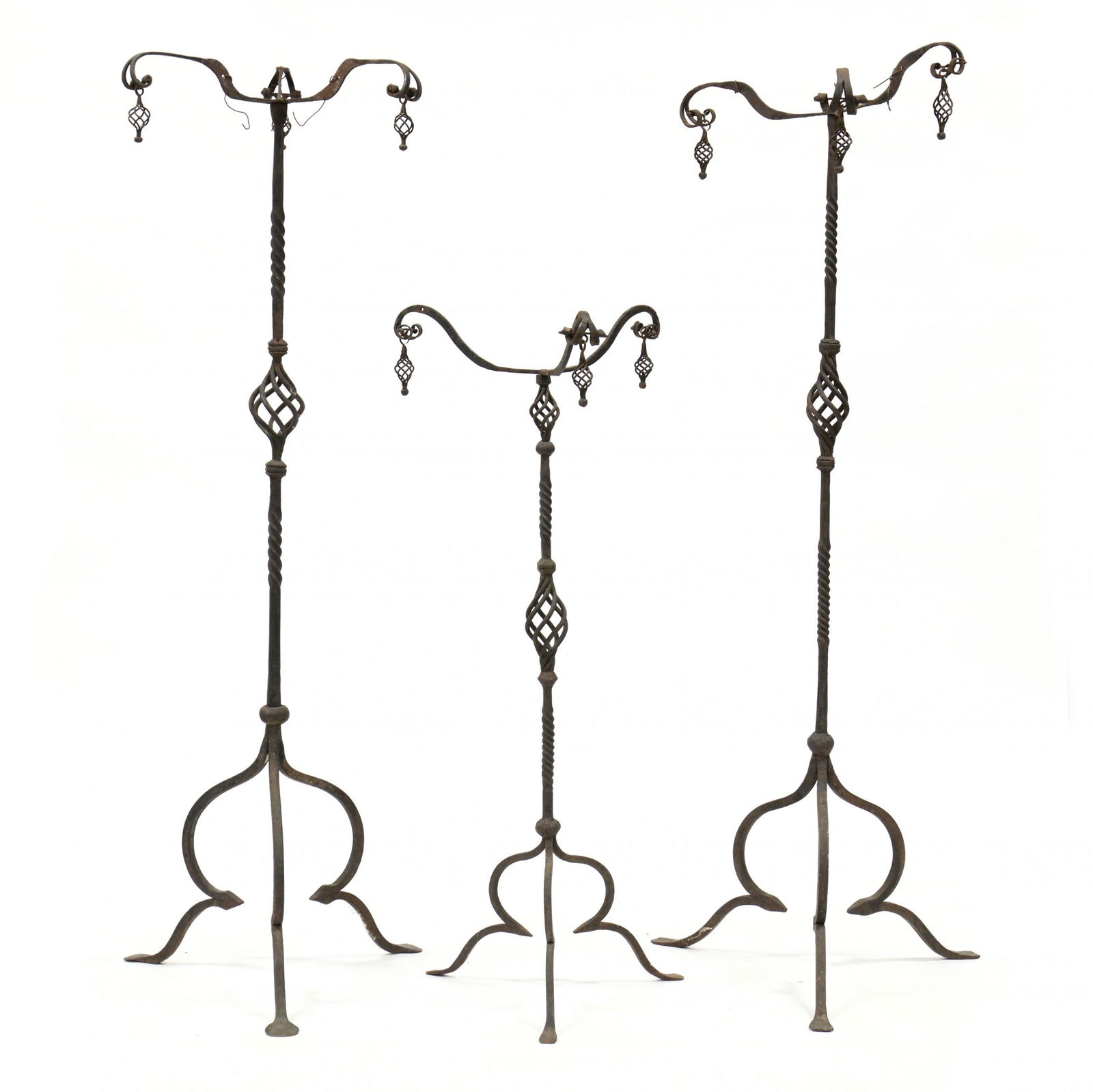Three Spanish Wrought Iron Stands