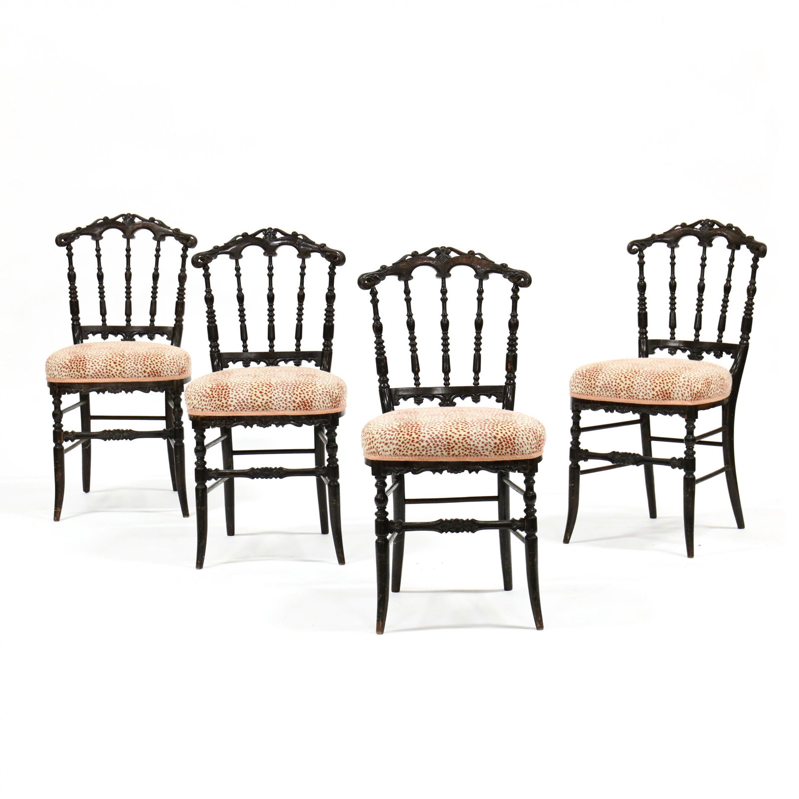 Set of Four Regency Faux Grain Painted Ballroom Chairs (1 of 5)
