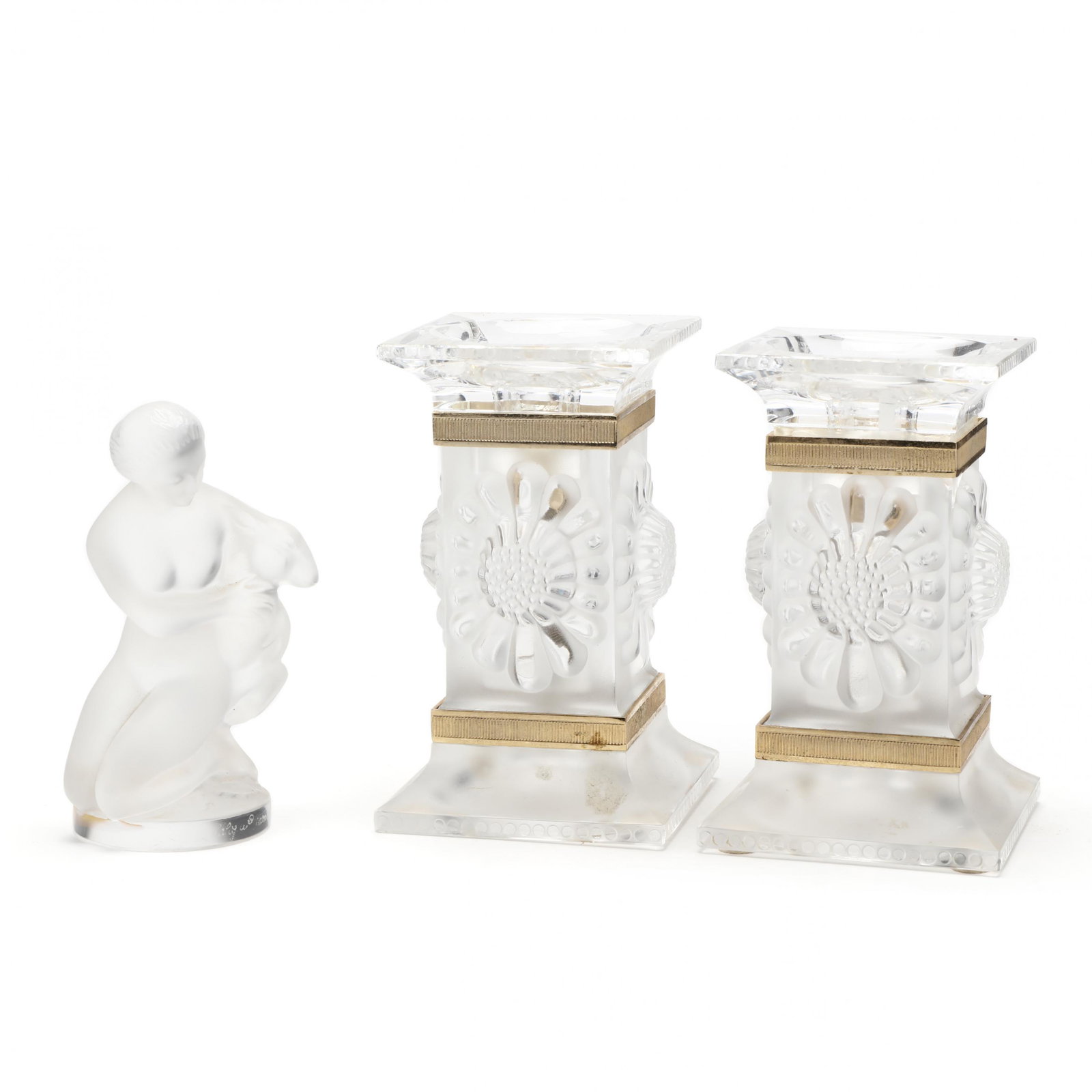 Lalique, Figurine and Pair of Candlesticks (1 of 6)