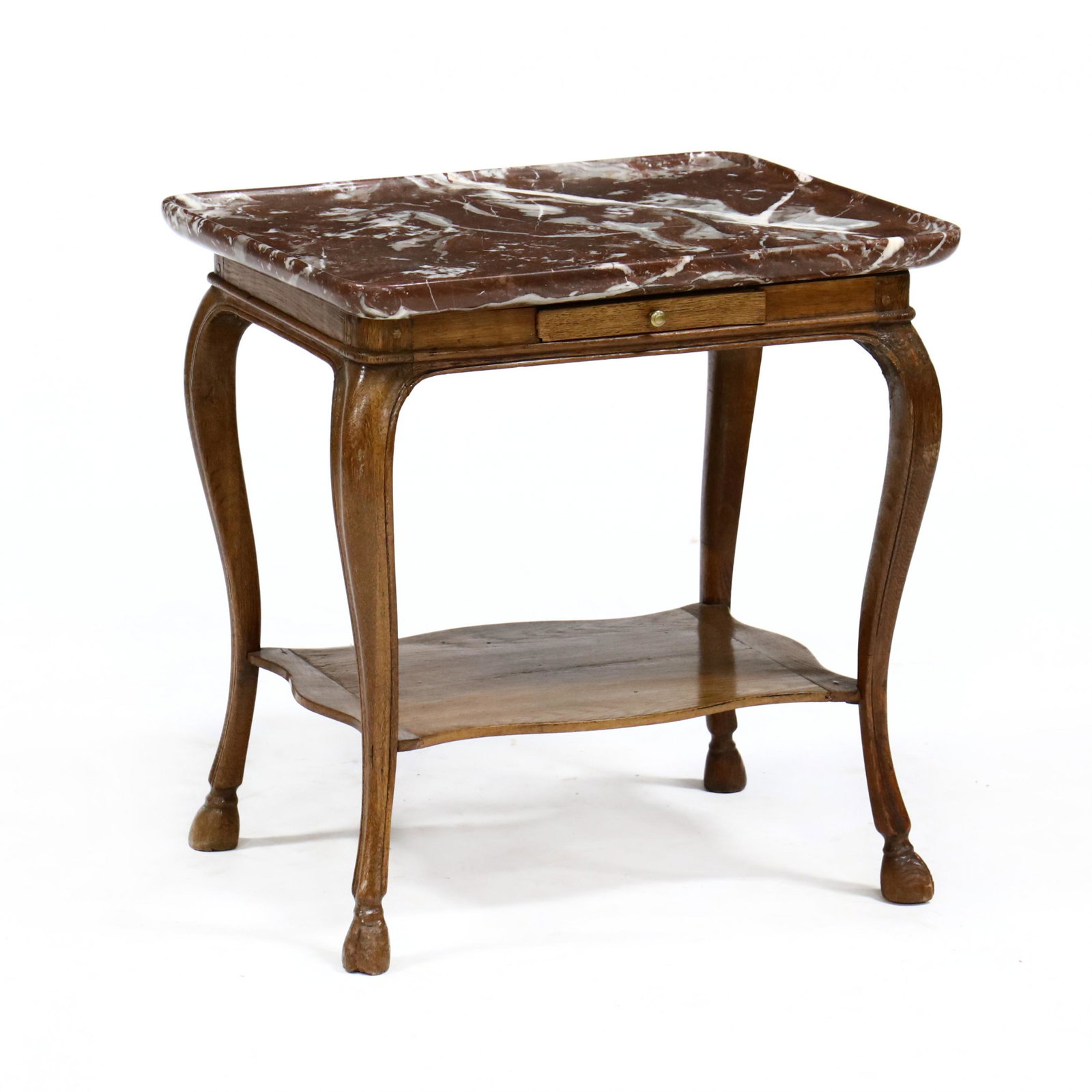 French Marble Top One Drawer Low Table (1 of 4)