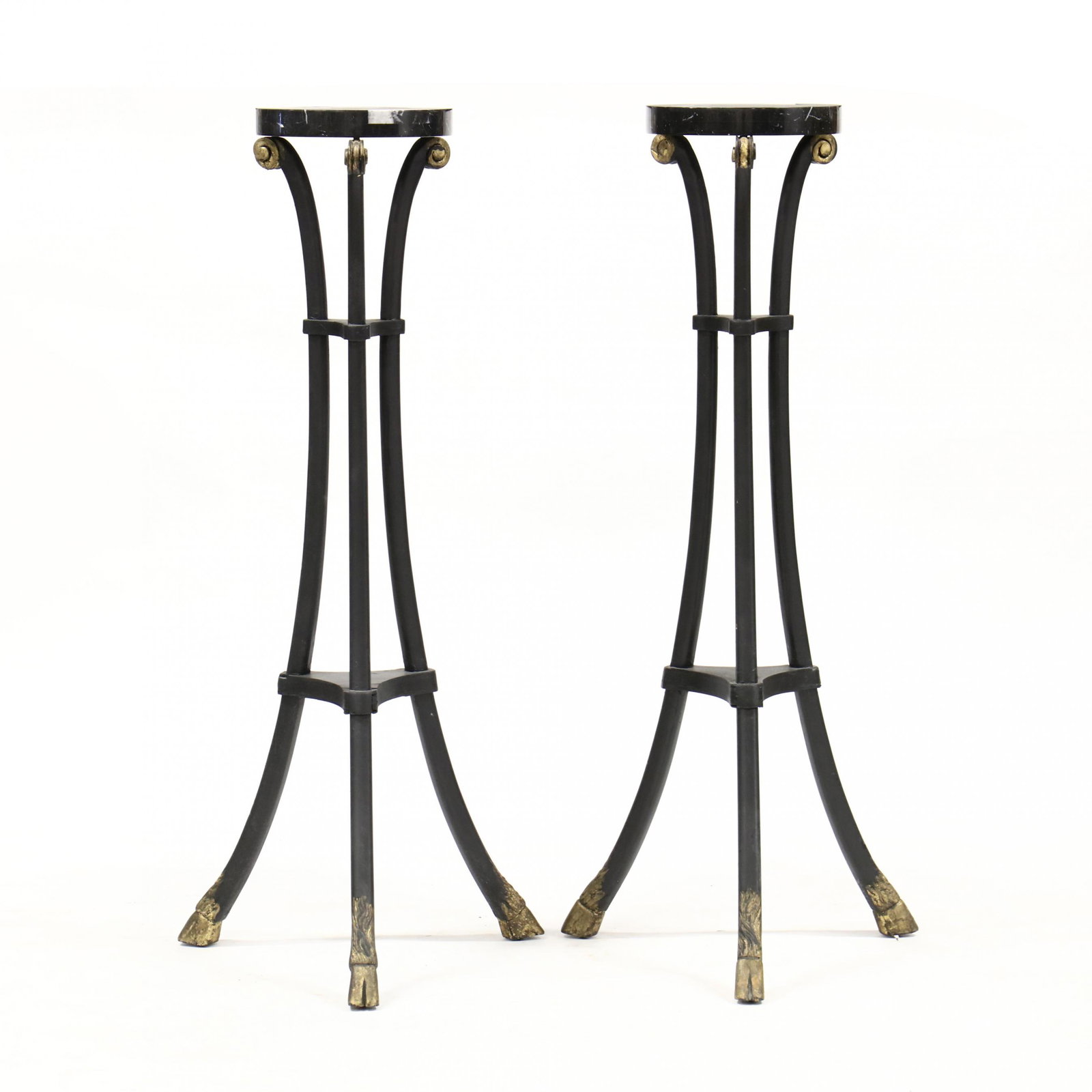 Pair of Neoclassical Style Carved Marble Top Stands (1 of 4)
