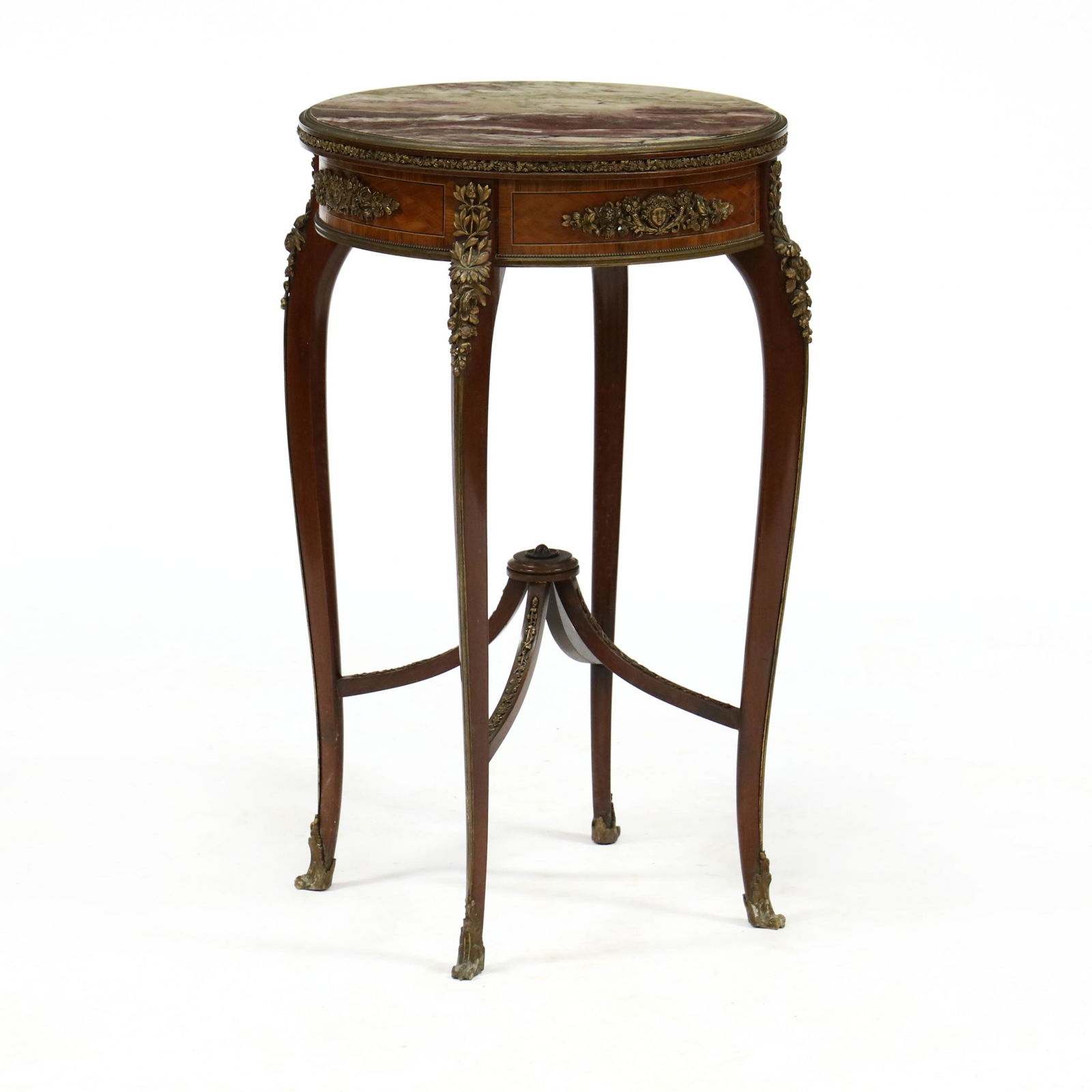 Antique Louis XV Style Marble Top and Parquetry Inlaid (1 of 5)