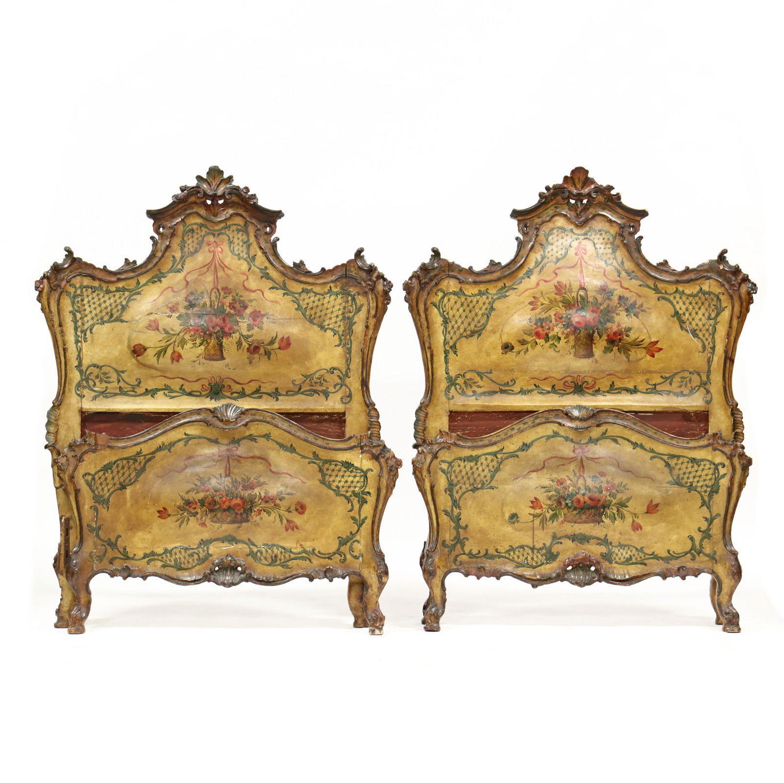 Pair of Continental Rococo Revival Antique Paint (1 of 8)