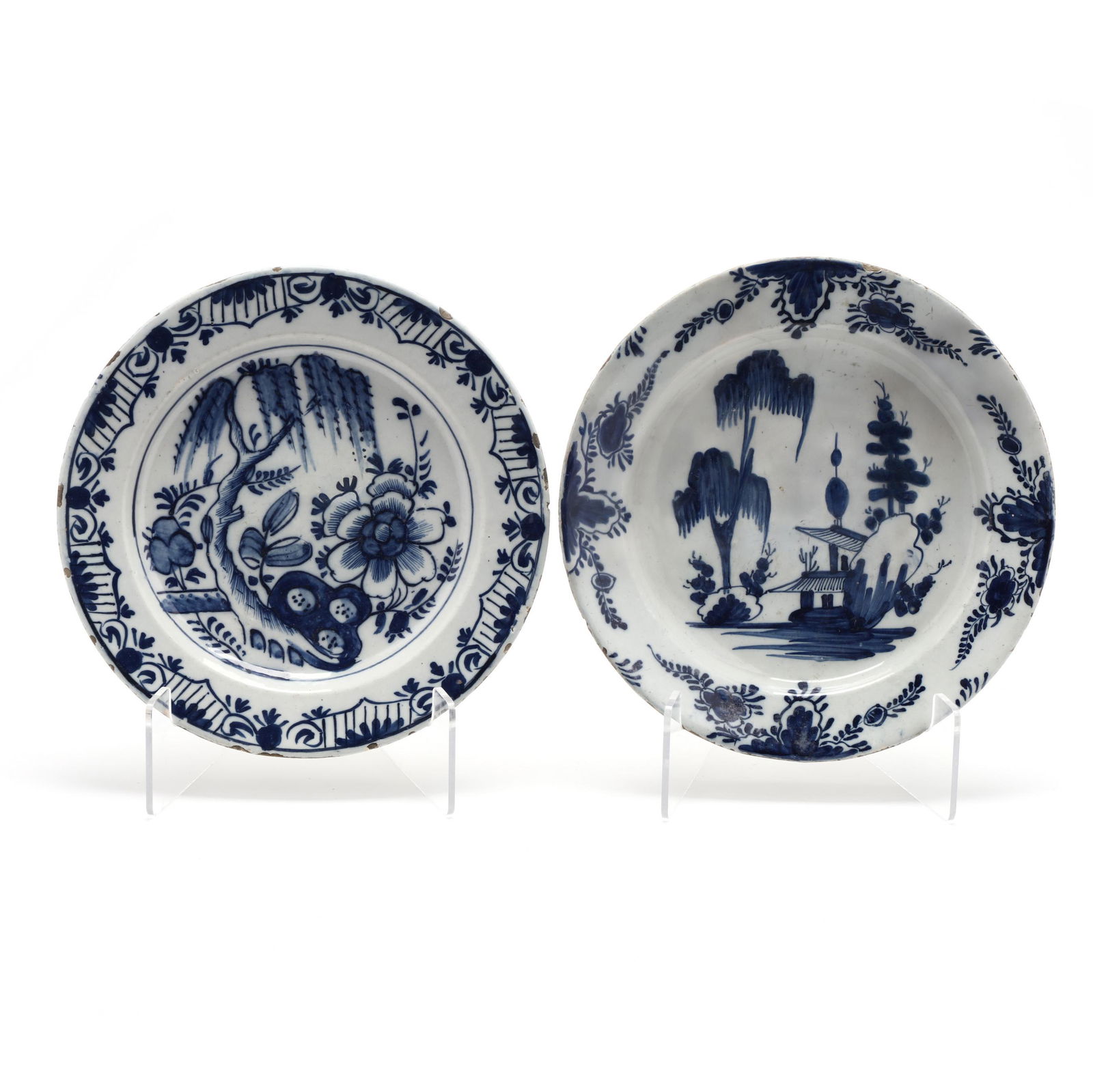 Two Dutch Delft Blue and White Chargers (1 of 4)