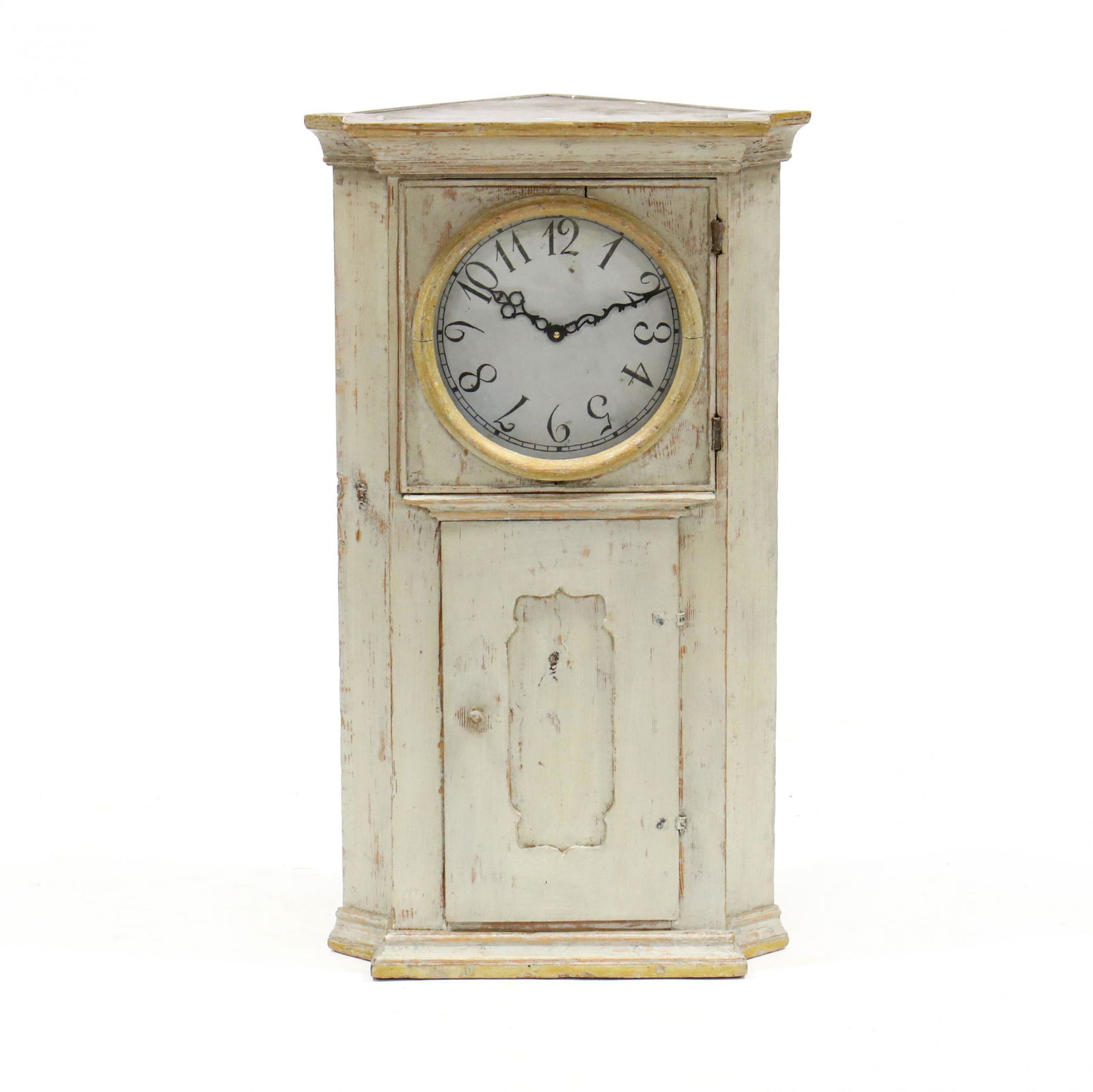 Continental Painted Pine Corner Clock (1 of 3)