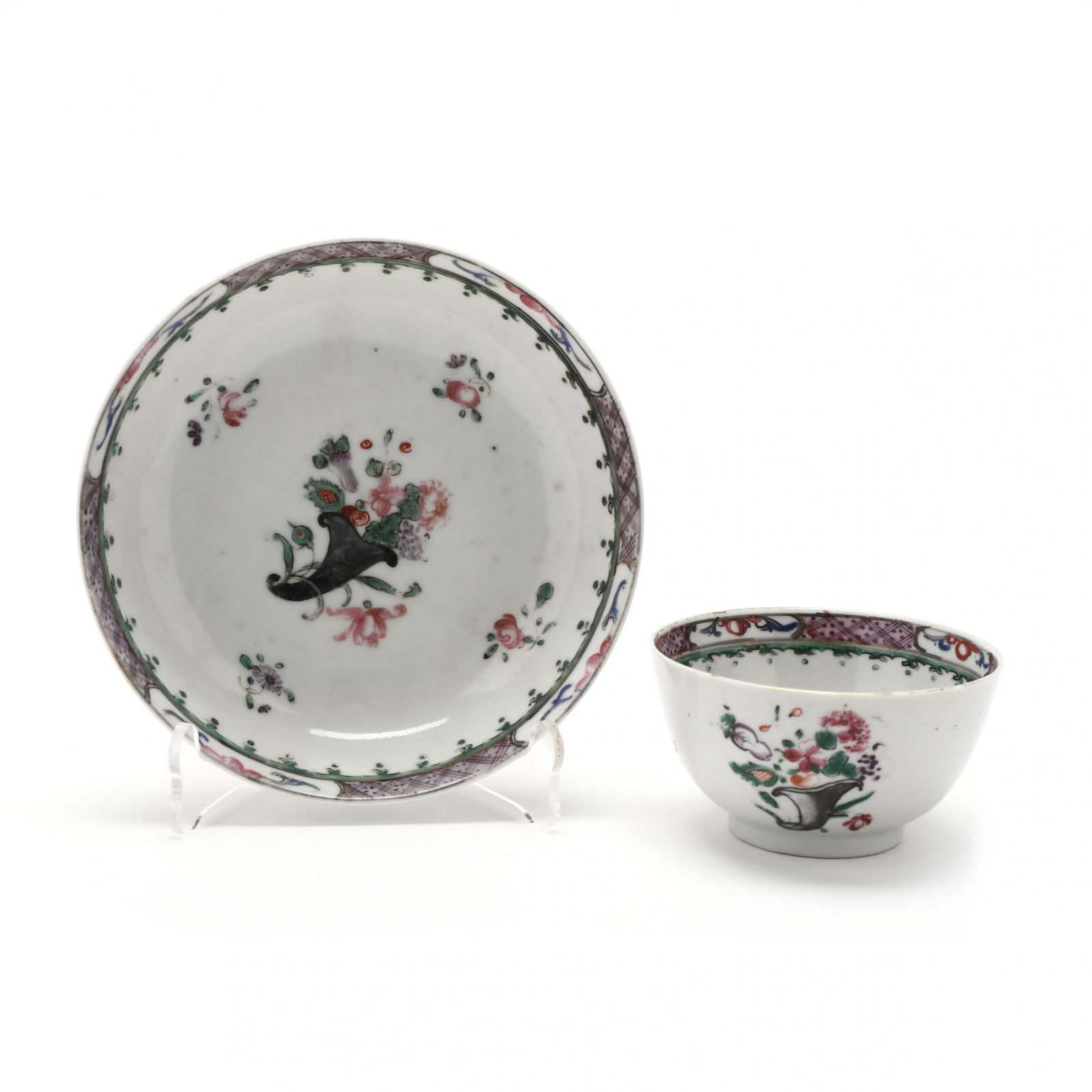 A Chinese Export Porcelain Cup and Bowl (1 of 3)