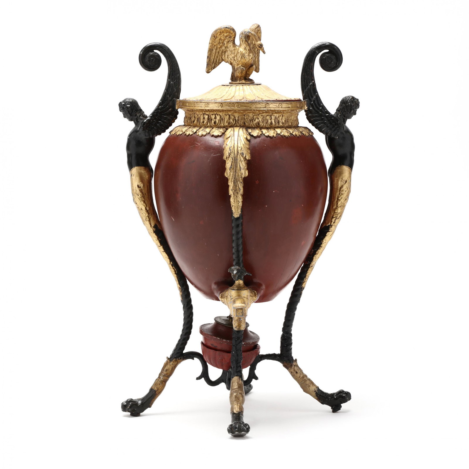 Continental Painted Pewter Coffee Urn (1 of 5)