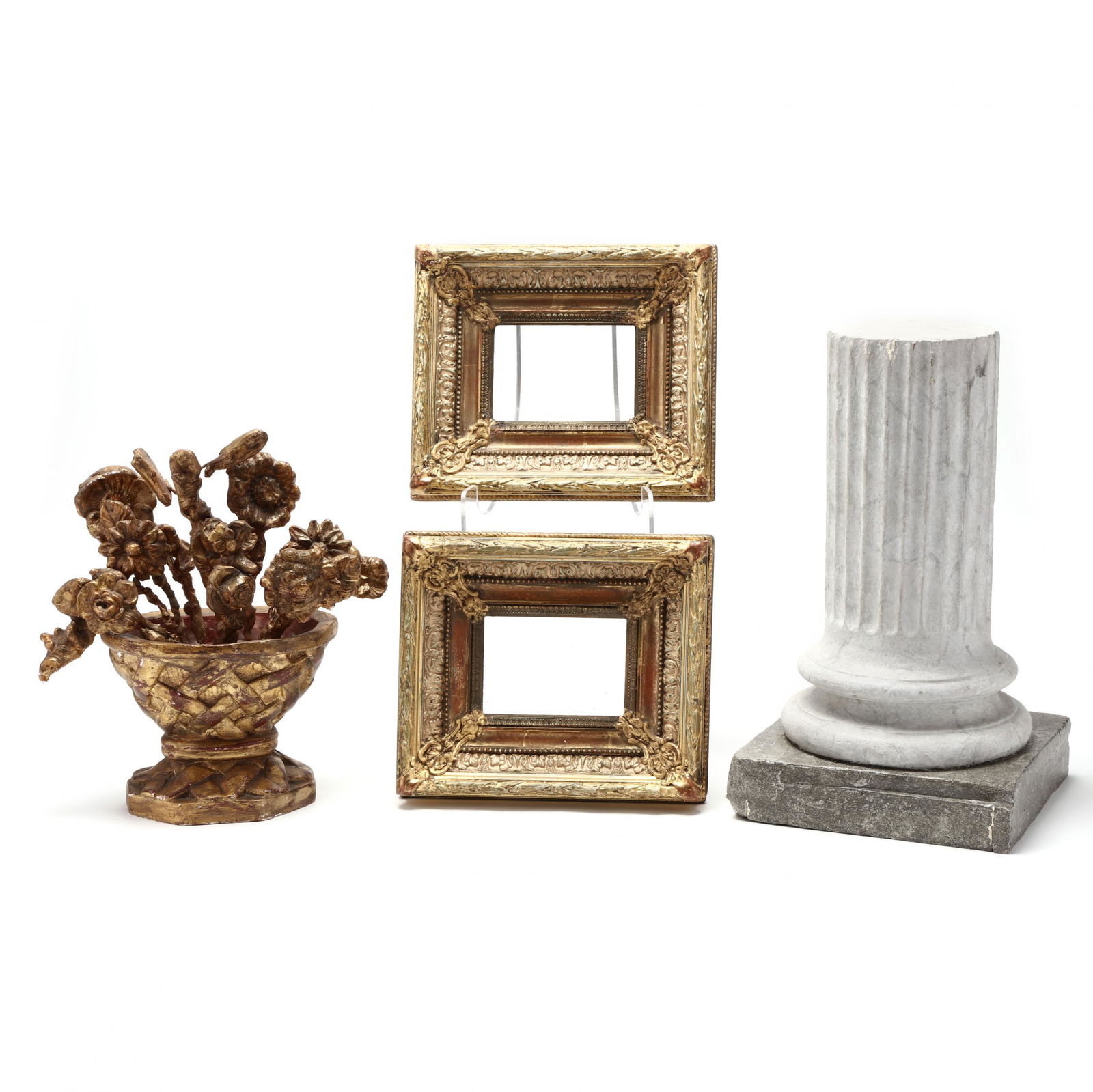 Decorative Architectural Plinth and Three Gilt (1 of 7)
