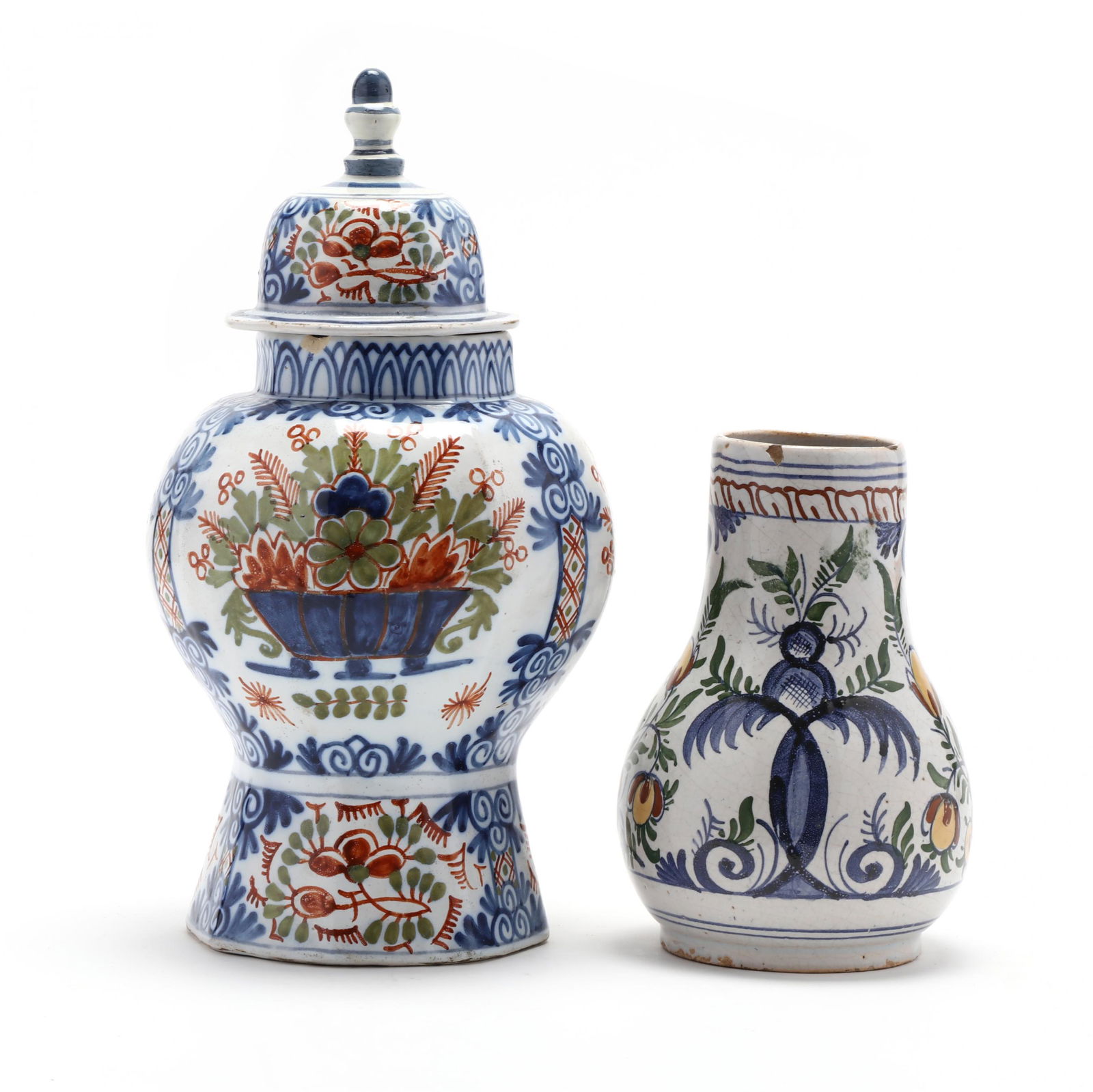 Two Signed Dutch Delft Polychrome Vessels (1 of 6)
