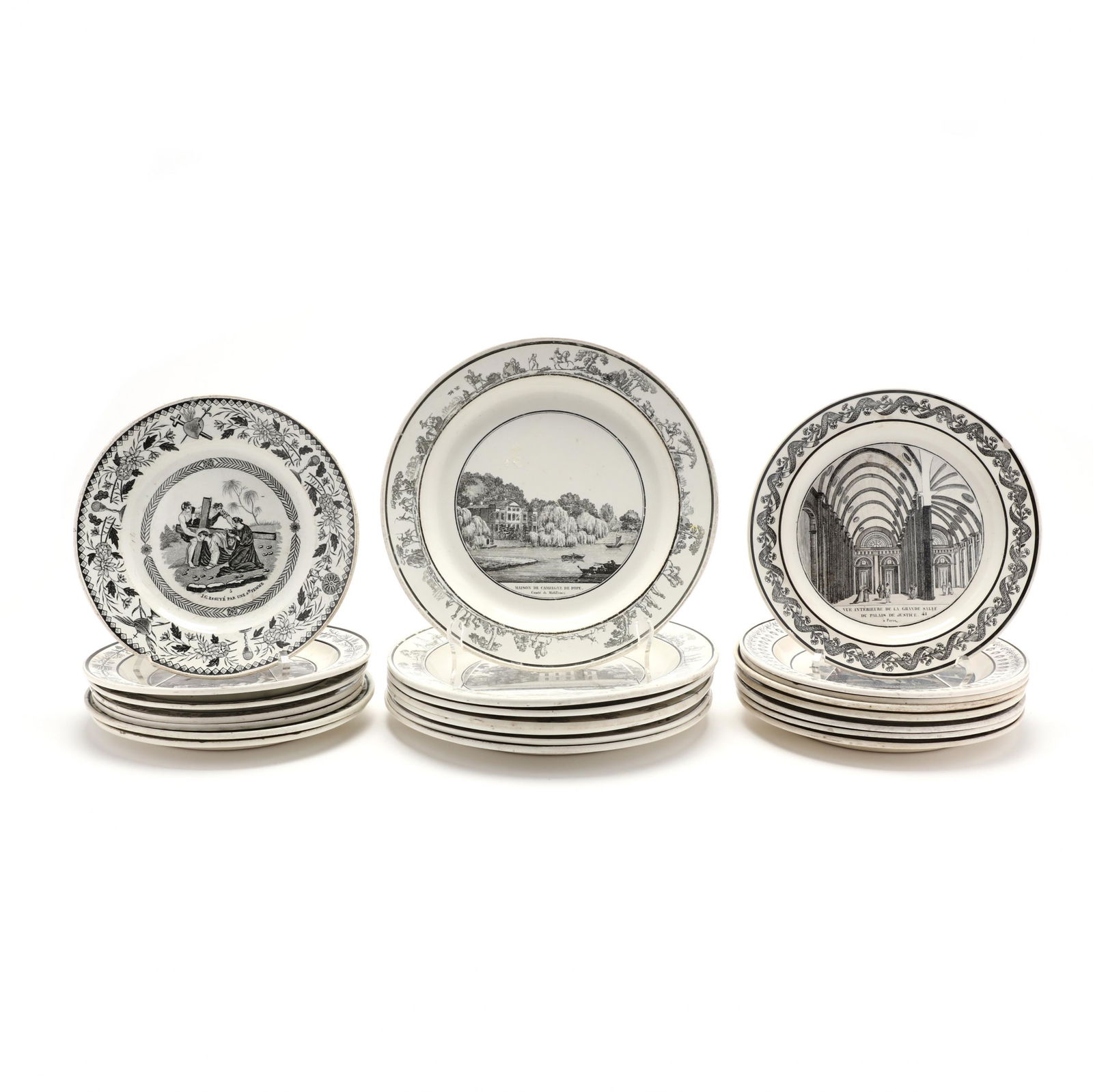 A Group of Twenty-two  French Faience Plates (1 of 10)