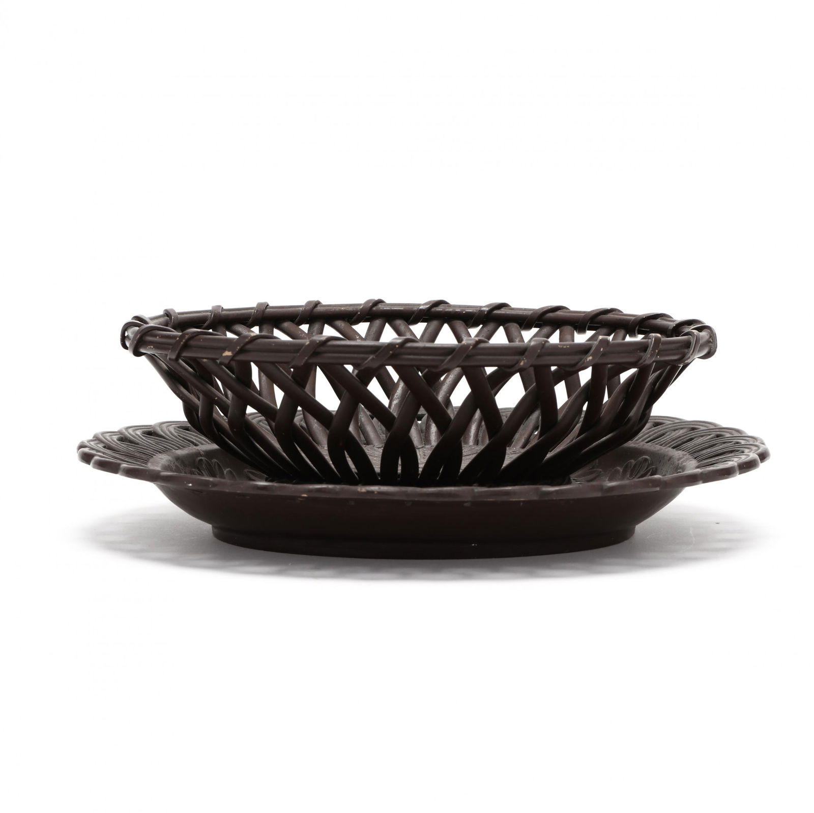 A Reticulated Pottery Fruit Basket and Stand (1 of 4)