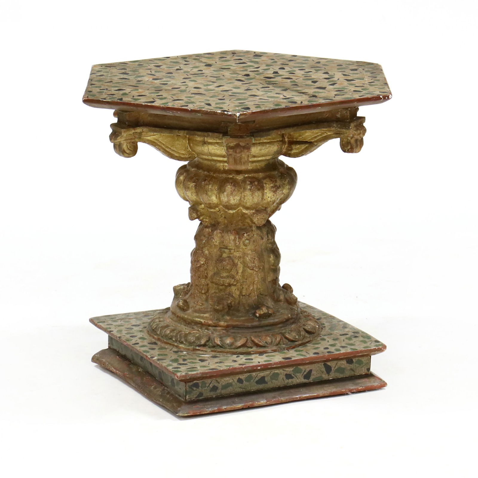 A Continental Architectural Paint Decorated and Gilt (1 of 3)