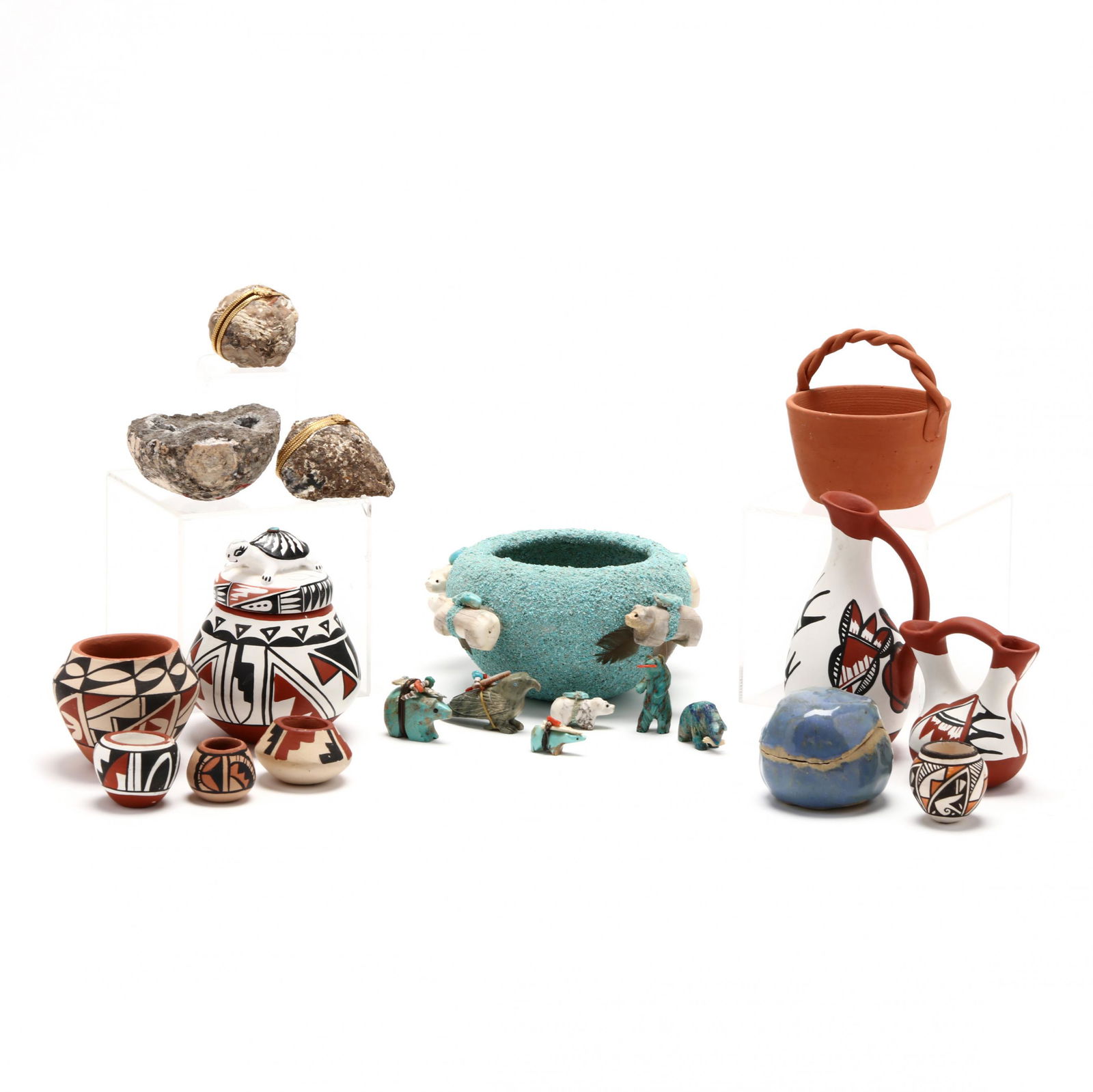 A Group of Native American Cabinet Miniatures and (1 of 9)