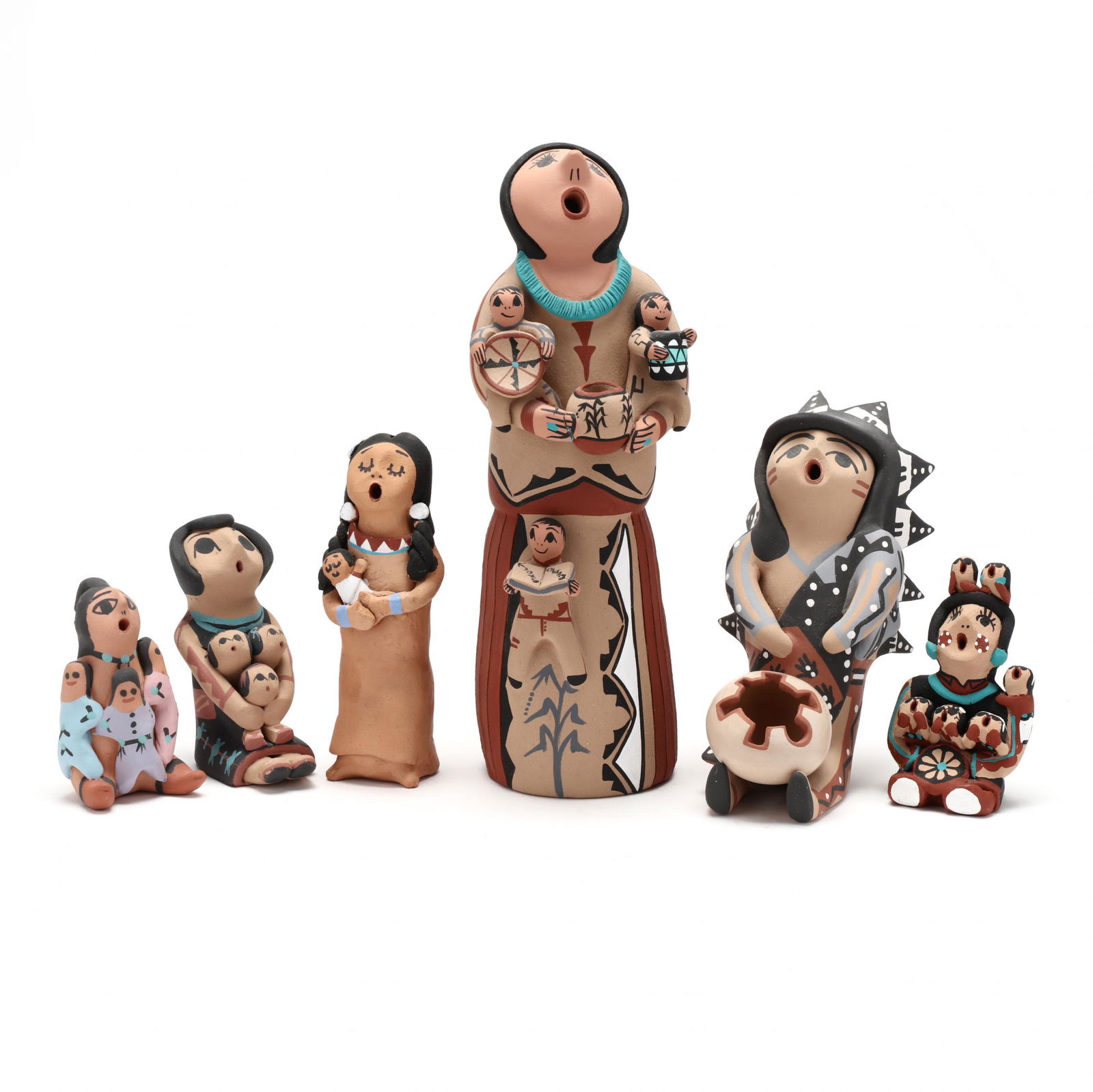 Six Southwest Pottery Storyteller Figures (1 of 6)