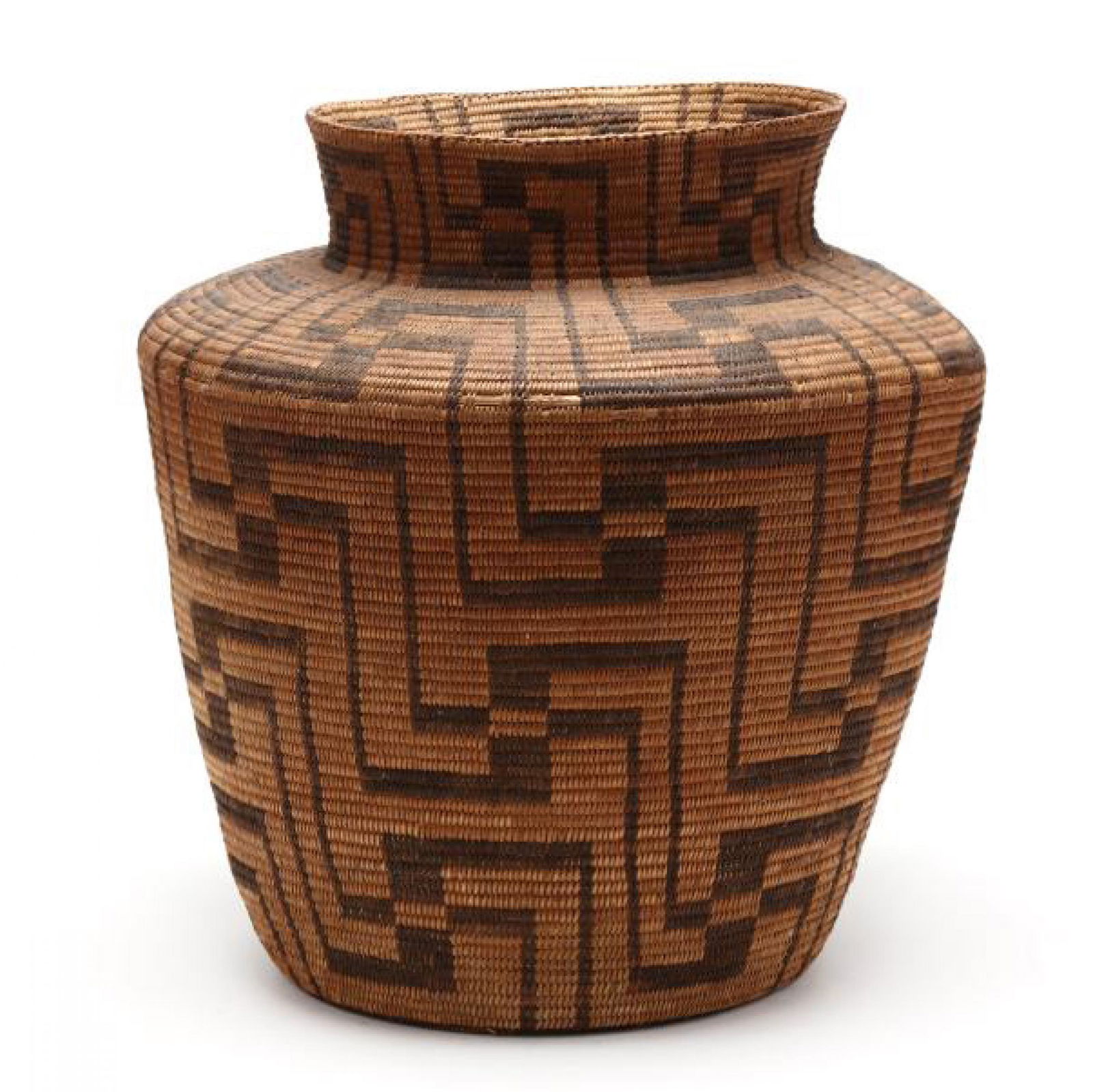 Native American, Large Coiled "Whirling Log" Basket, (1 of 4)