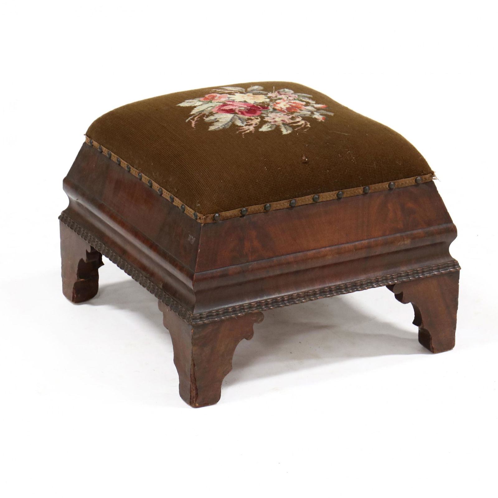 American Classical Mahogany Footstool (1 of 2)
