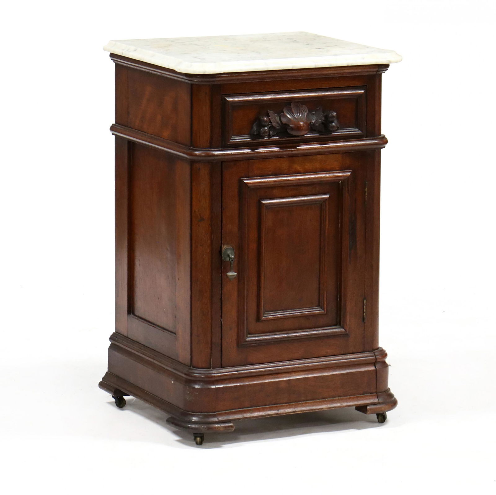 American Walnut Marble Top Side Cabinet (1 of 5)