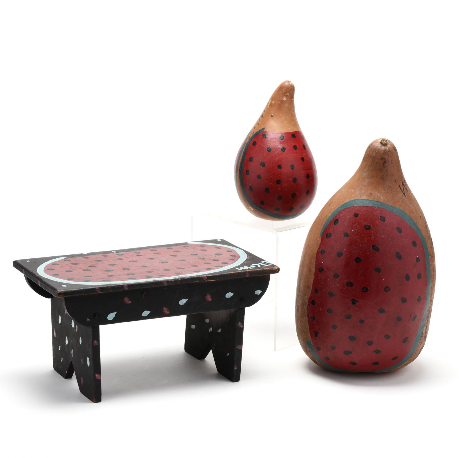 Mose Tolliver (AL, 1925-2006), Three Folk Art (1 of 8)