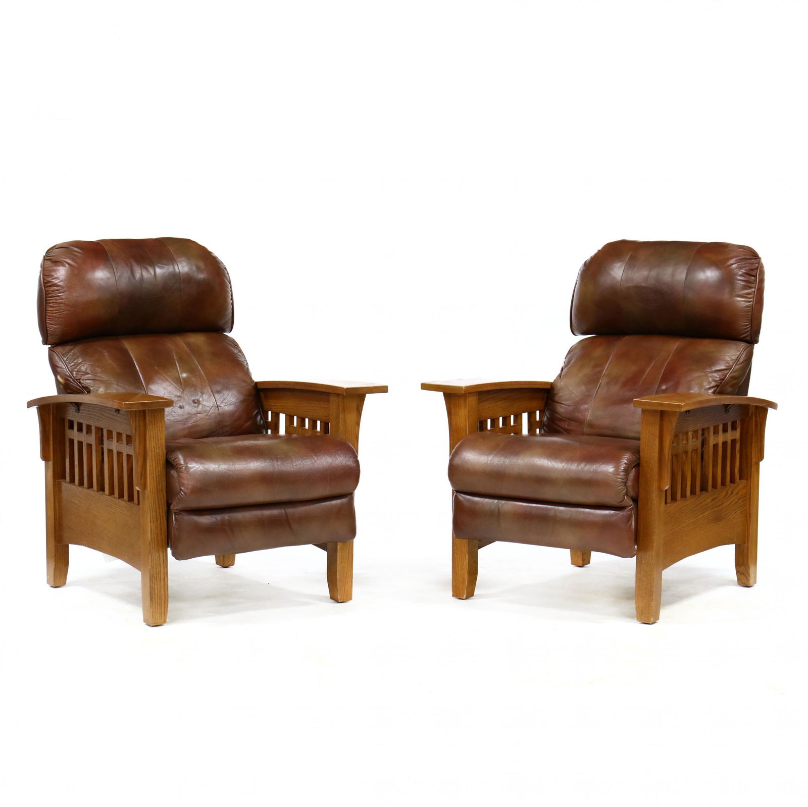 Mission style 2024 leather recliner chair