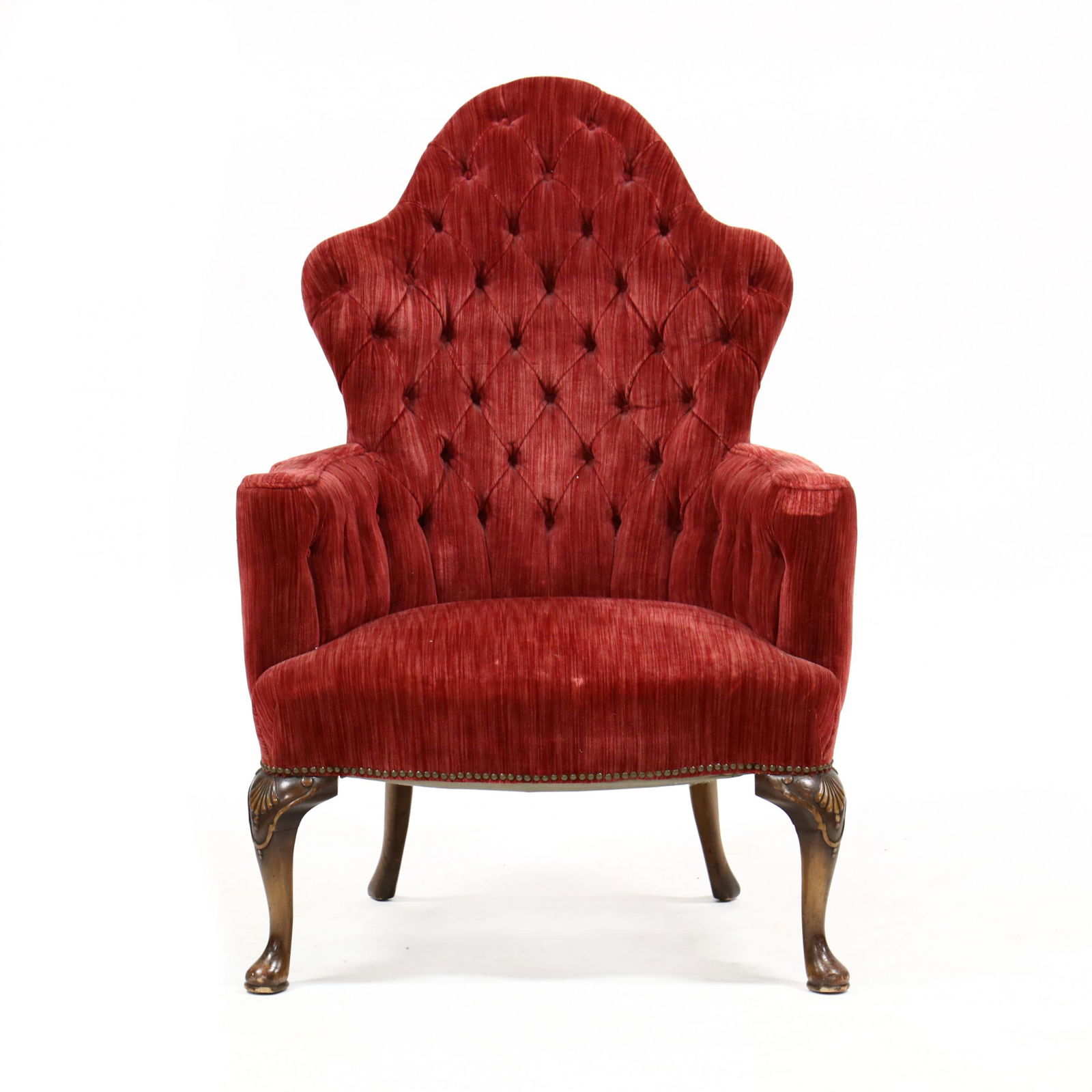 Queen Anne Style Tufted Back Arm Chair (1 of 3)