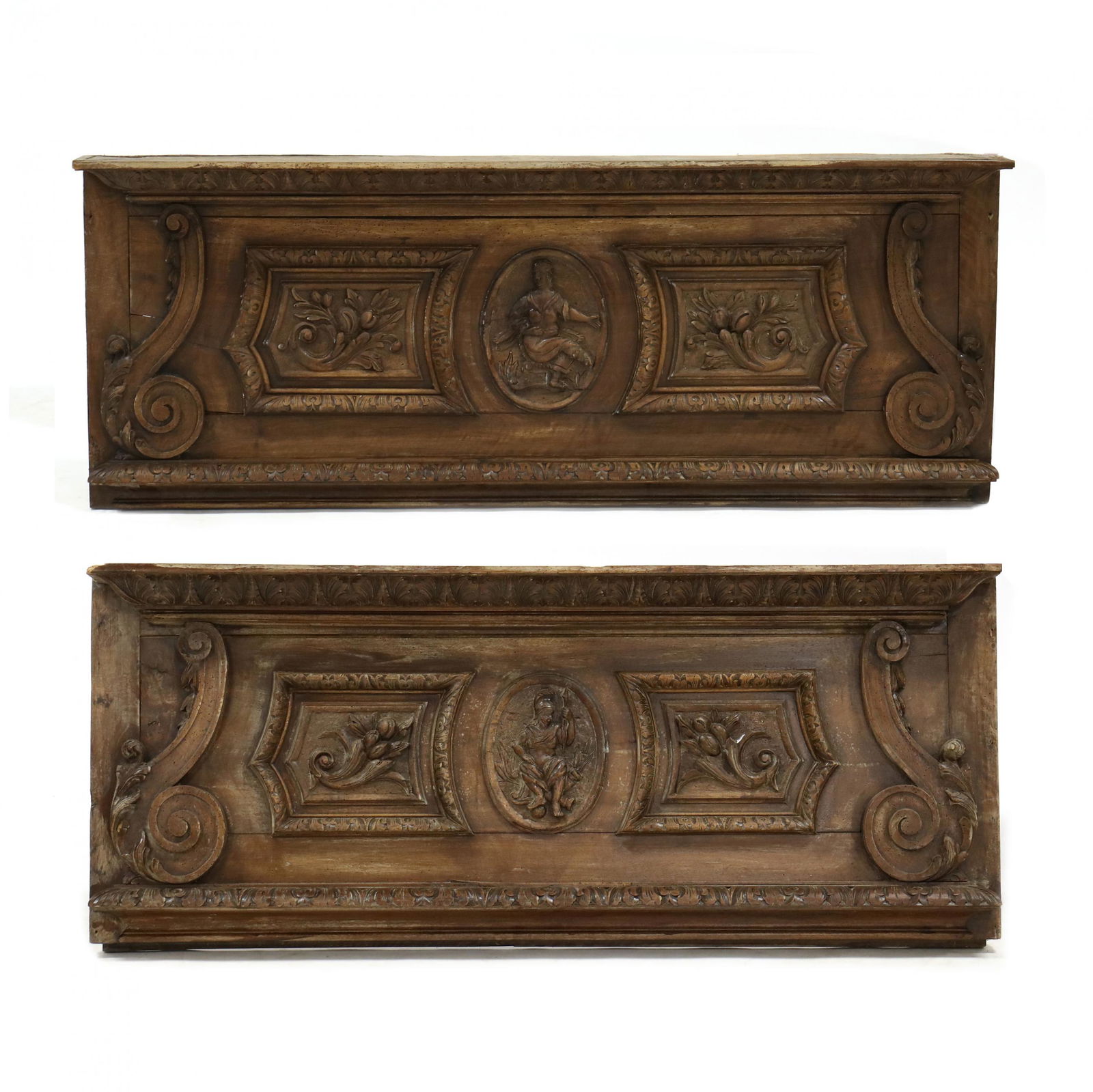 Two Antique Continental Carved Walnut Architectural (1 of 7)