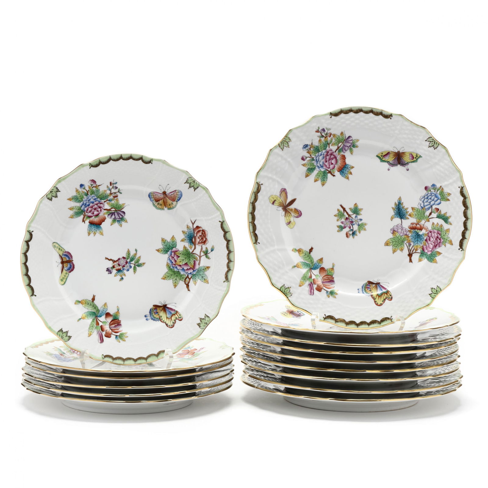 An Assembled Set of Herend  Queen Victoria  Plates (1 of 9)