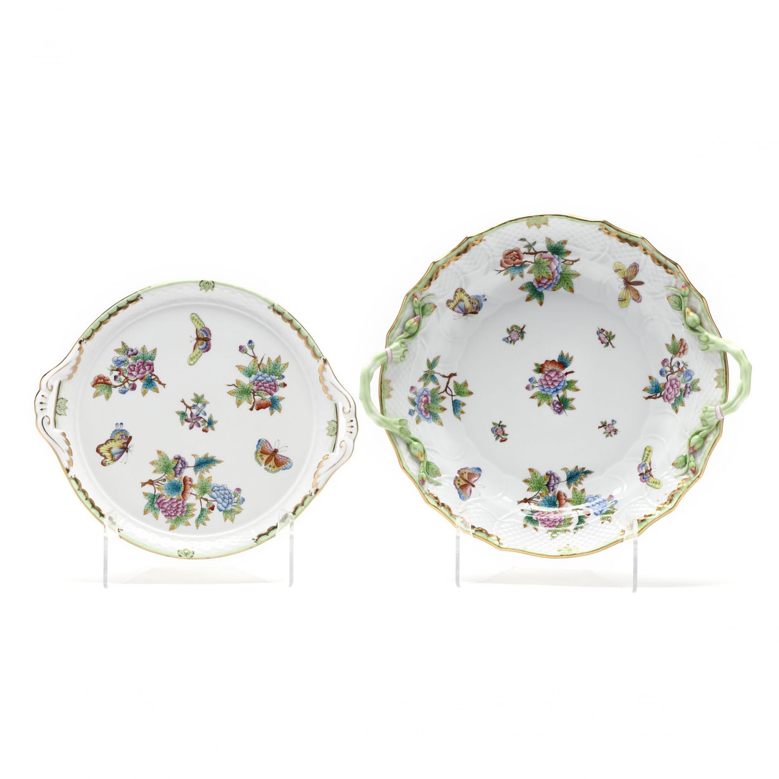 Two Herend  Queen Victoria  Round Platters (1 of 7)