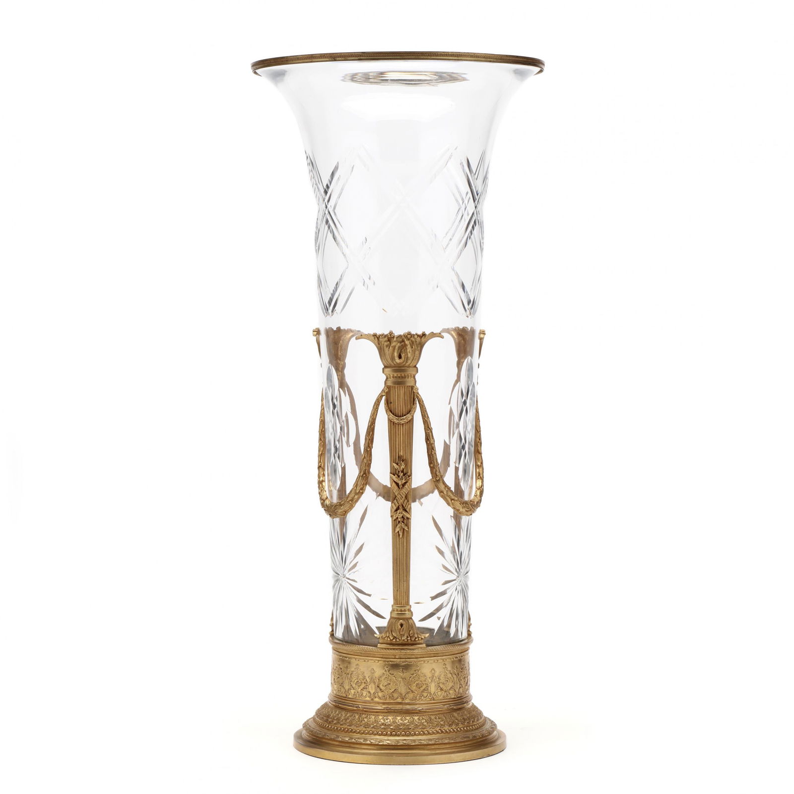 Neoclassical Style Large Cut Crystal and Ormolu Vase, (1 of 6)