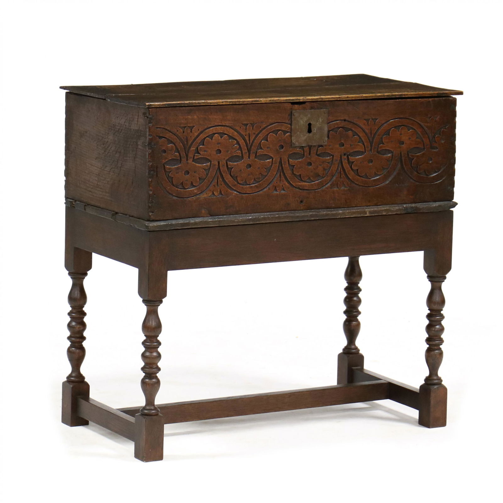 English Jacobean Oak Bible Box on Stand (1 of 4)