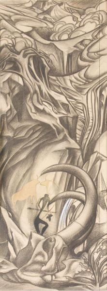 Josep Renau (Spanish, 1907-1982), Mural Study: Josep Renau (Spanish, 1907-1982), Mural Study ink and graphite with whitening on card, inscribed at the lower left "Para Felix / (illegible) / Renau / (illegible) '46," inscribed on the verso of the b