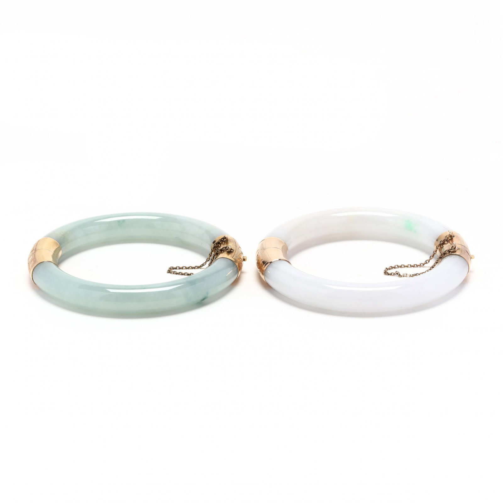 Two 14KT Gold Jade Bangles (1 of 4)
