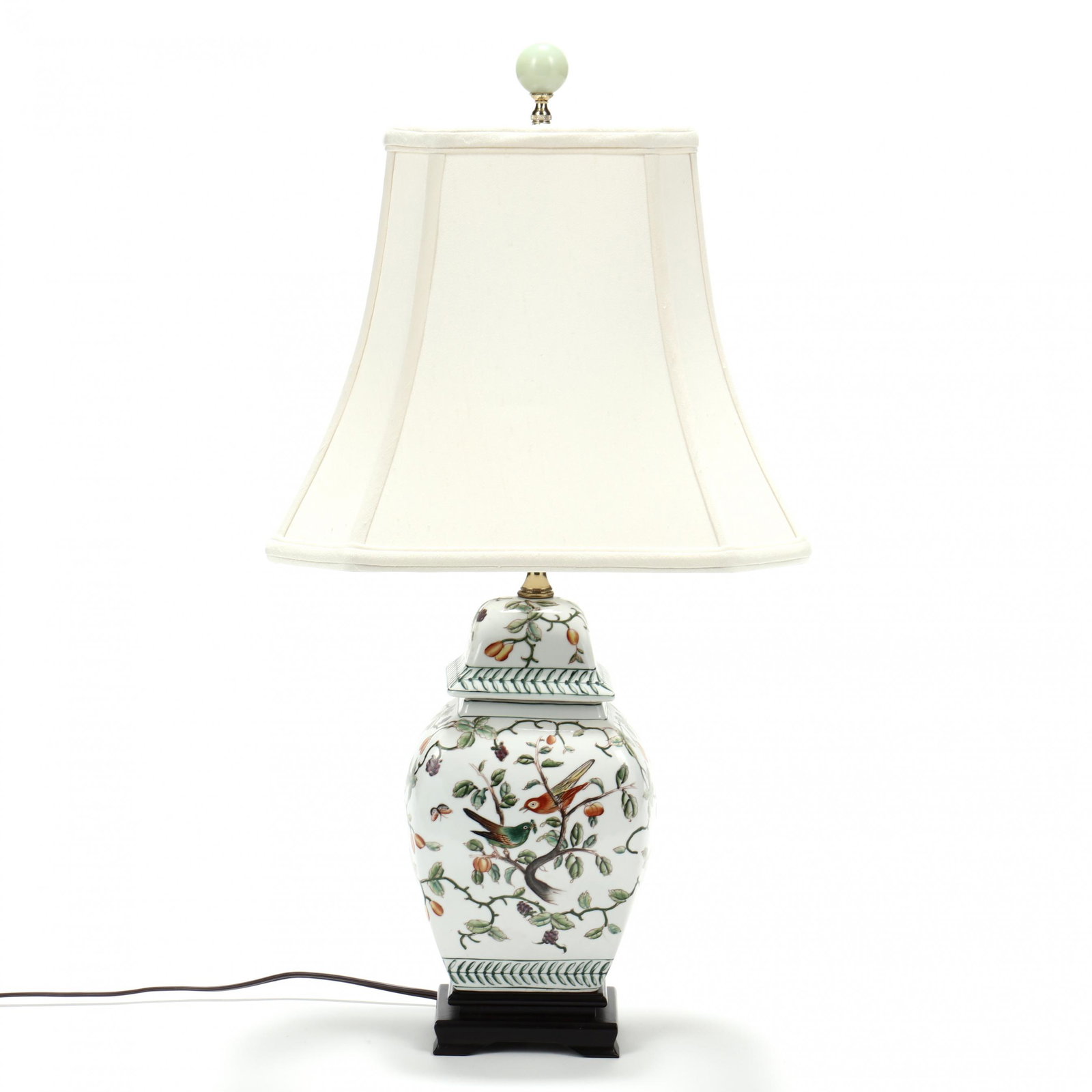 A Porcelain Bird and Flower Covered Jar Lamp (1 of 5)