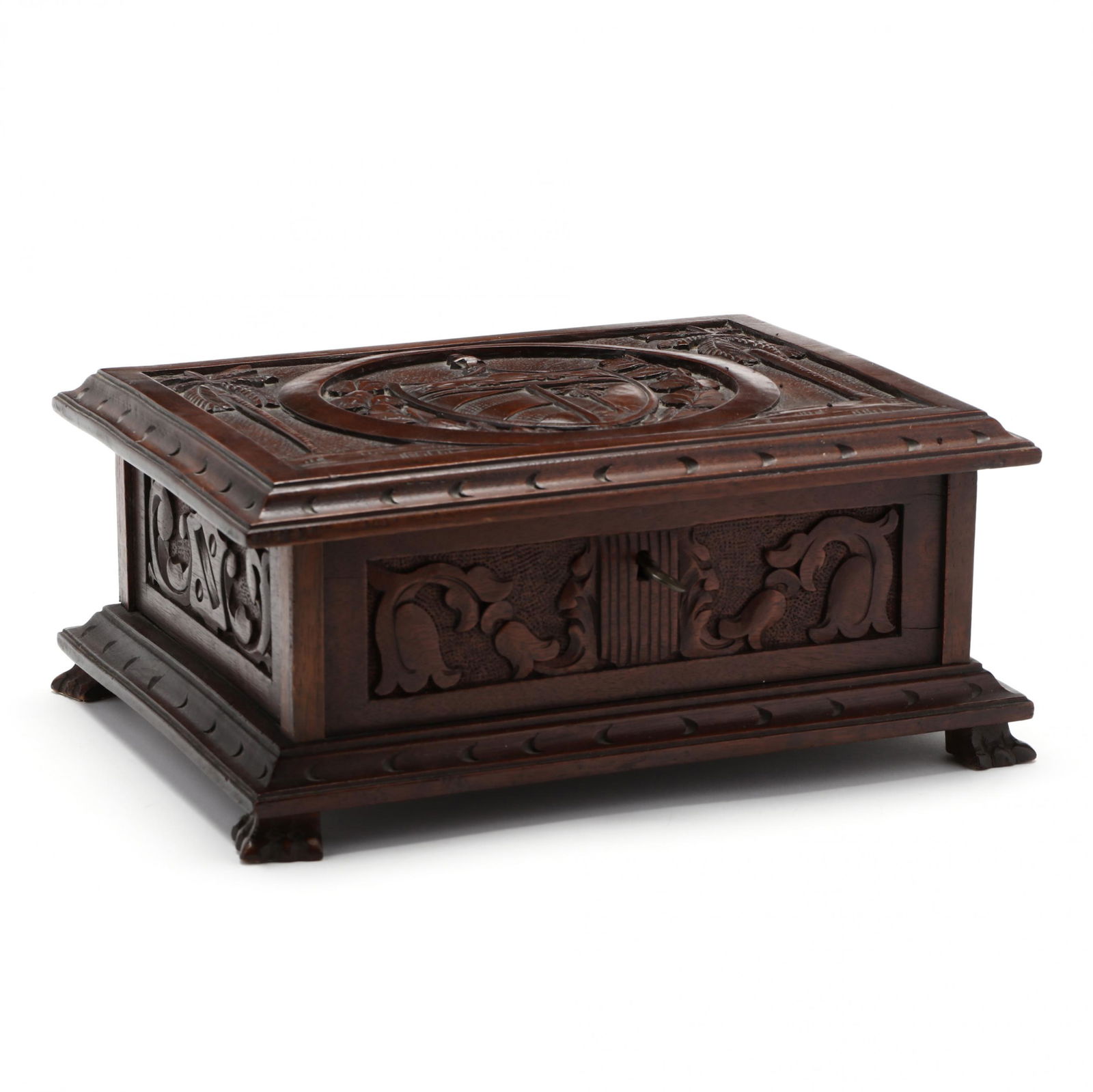 Cuban, Carved Mahogany Humidor (1 of 5)