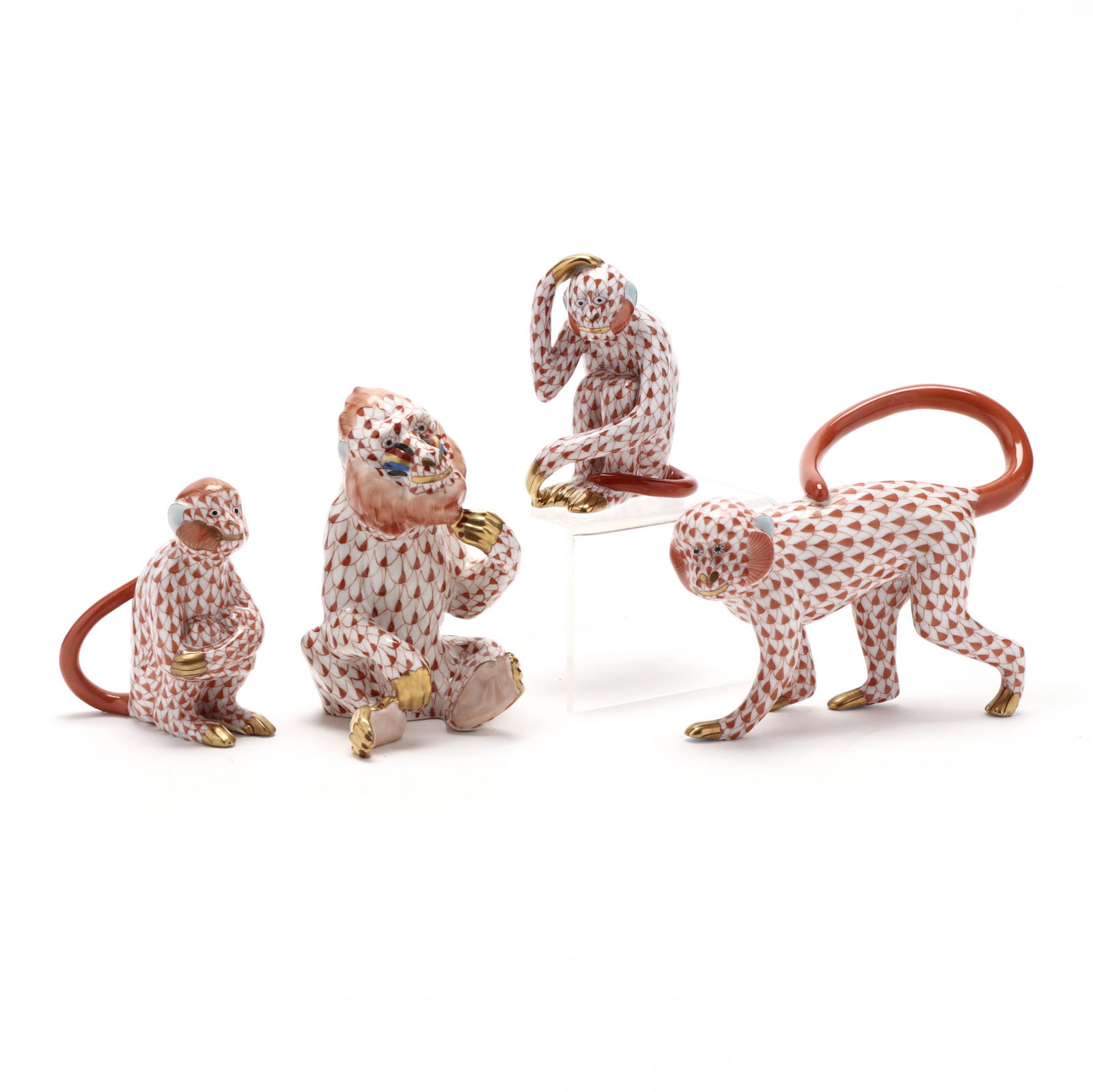 Four Herend Porcelain Simians (1 of 3)